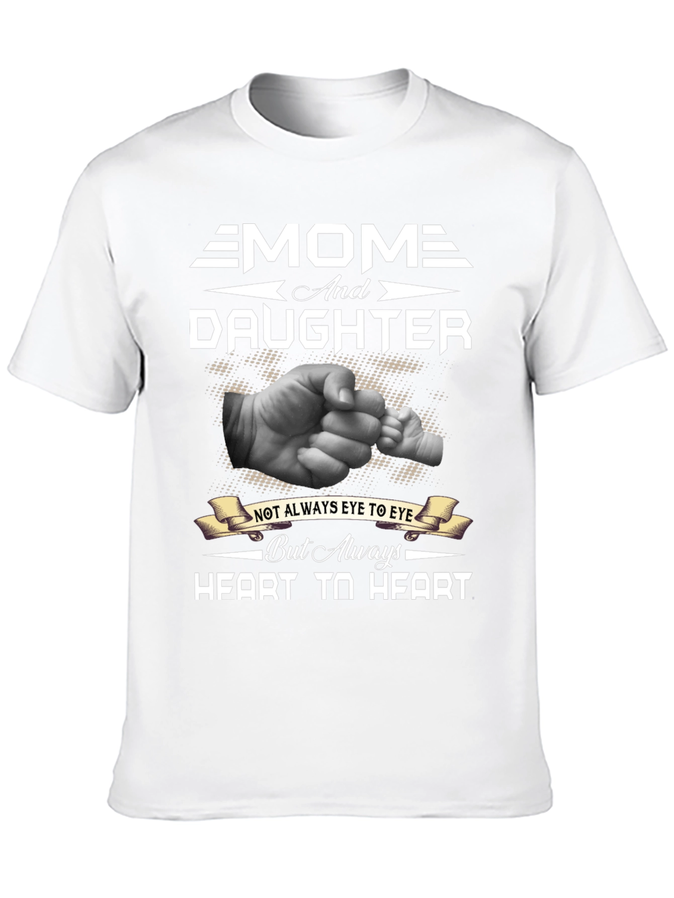 Mom and Daughter Heart to Heart Graphic T-Shirt