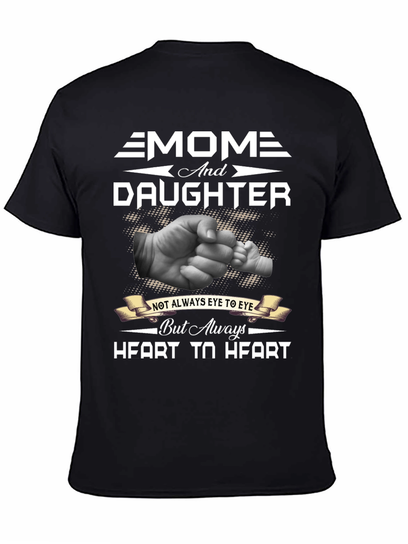 Mom and Daughter Heart to Heart Graphic T-Shirt