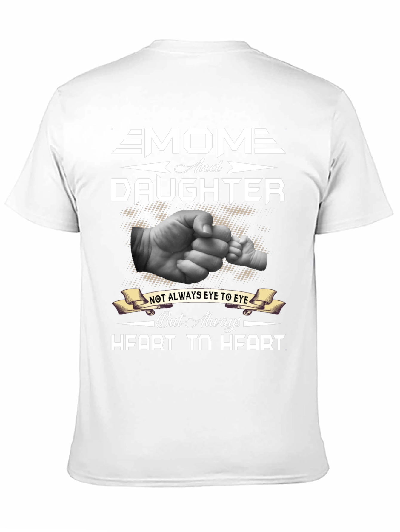 Mom and Daughter Heart to Heart Graphic T-Shirt