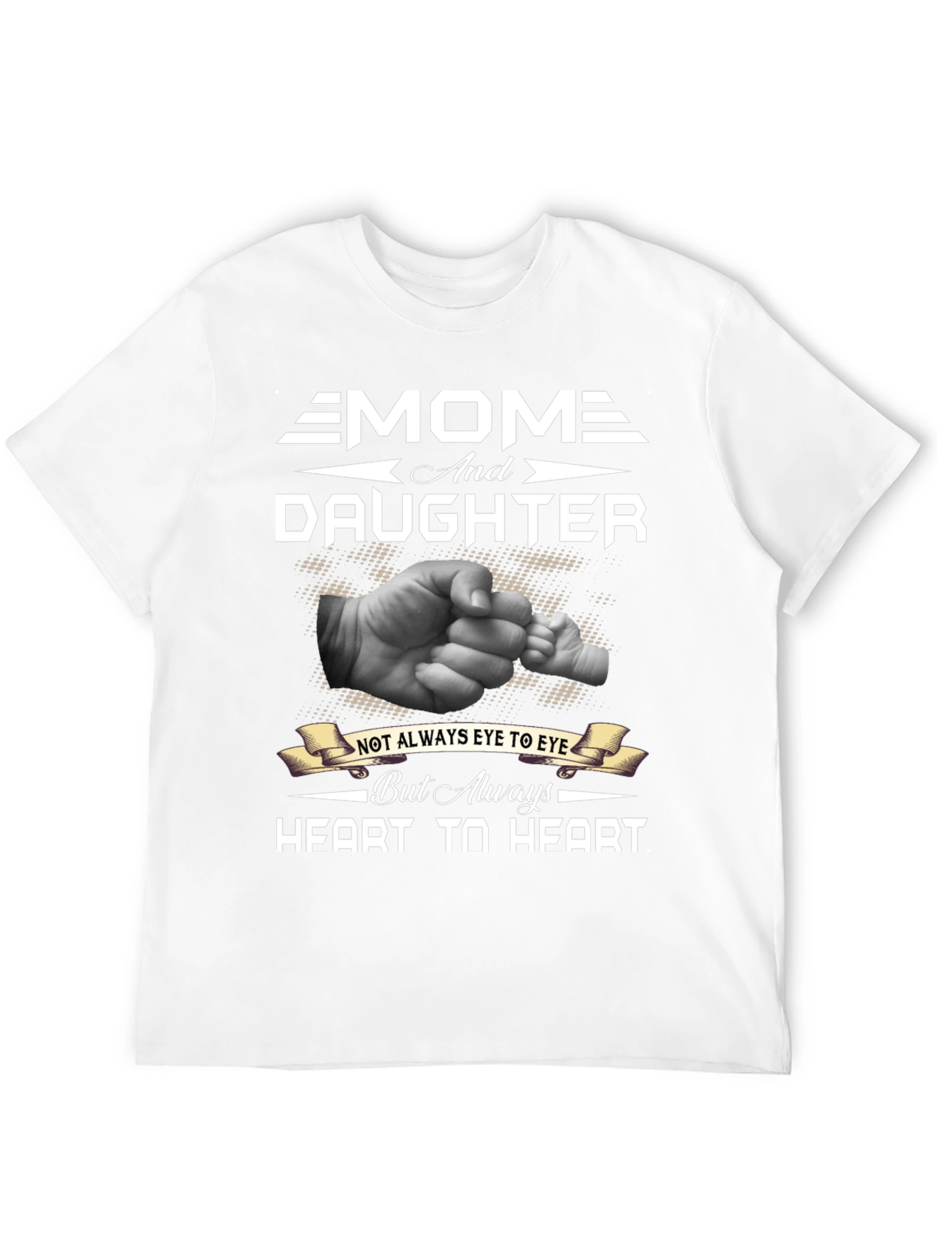 Mom and Daughter Heart to Heart Graphic T-Shirt