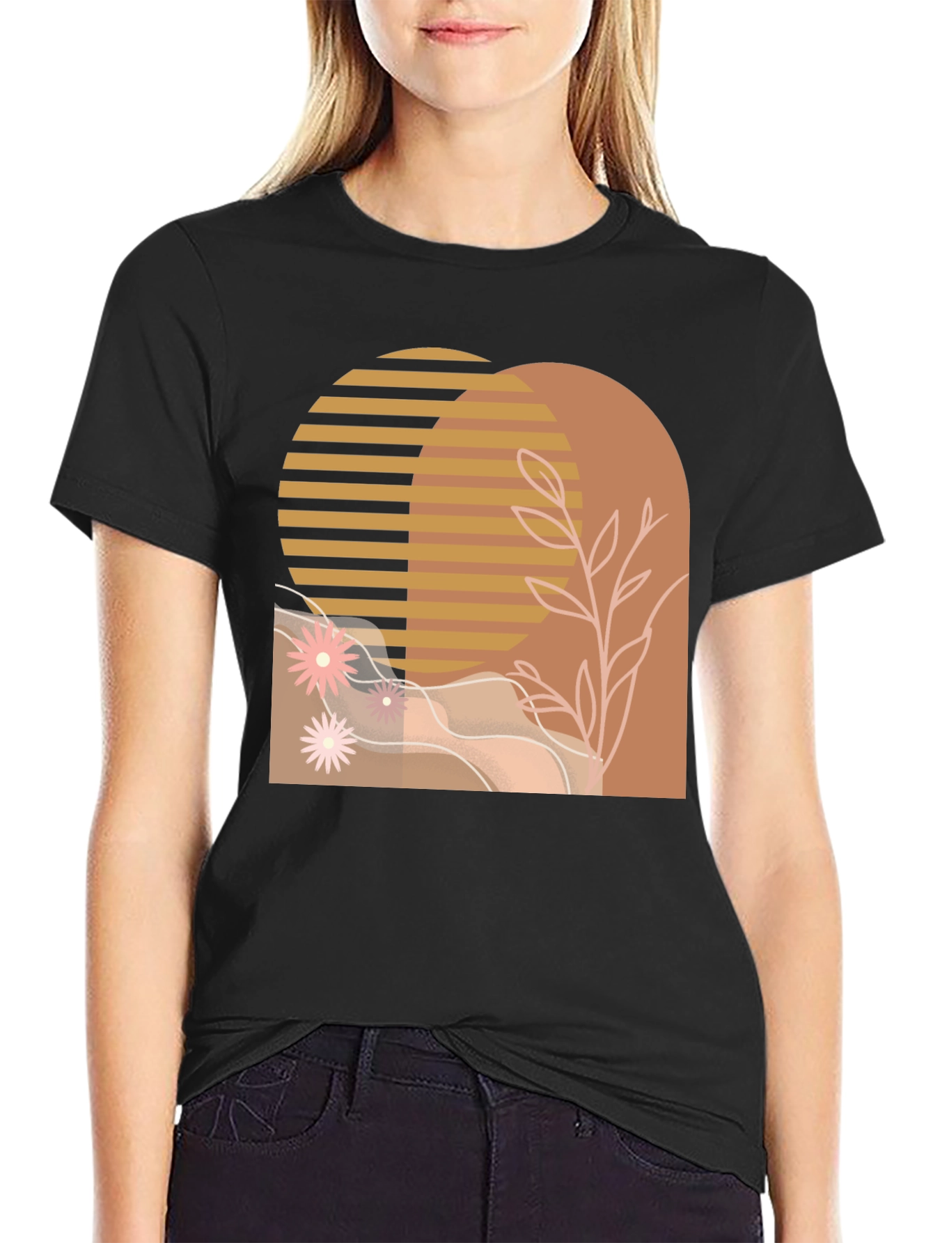 Abstract Arch Graphic Tee - Modern Style