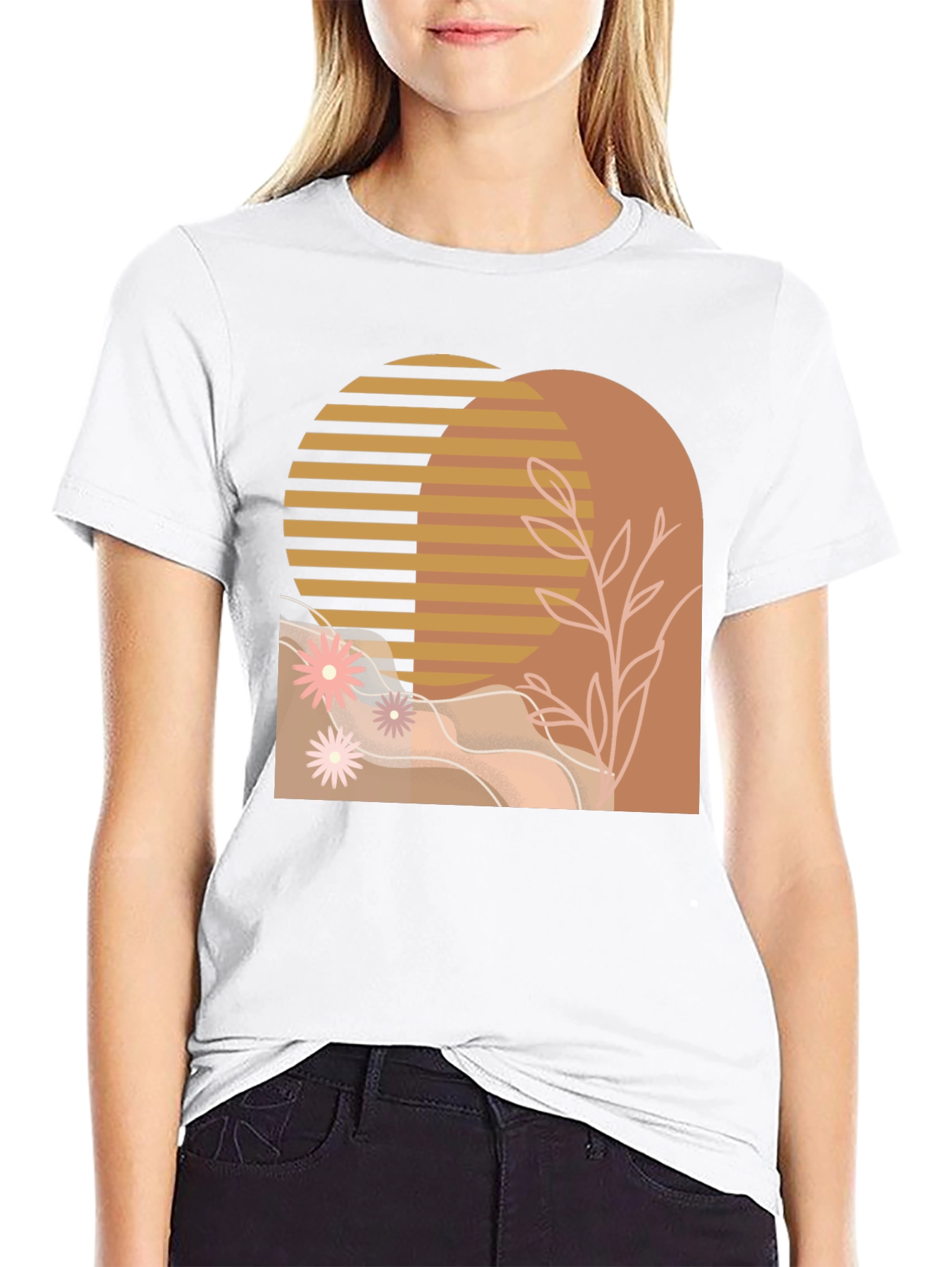 Abstract Arch Graphic Tee - Modern Style