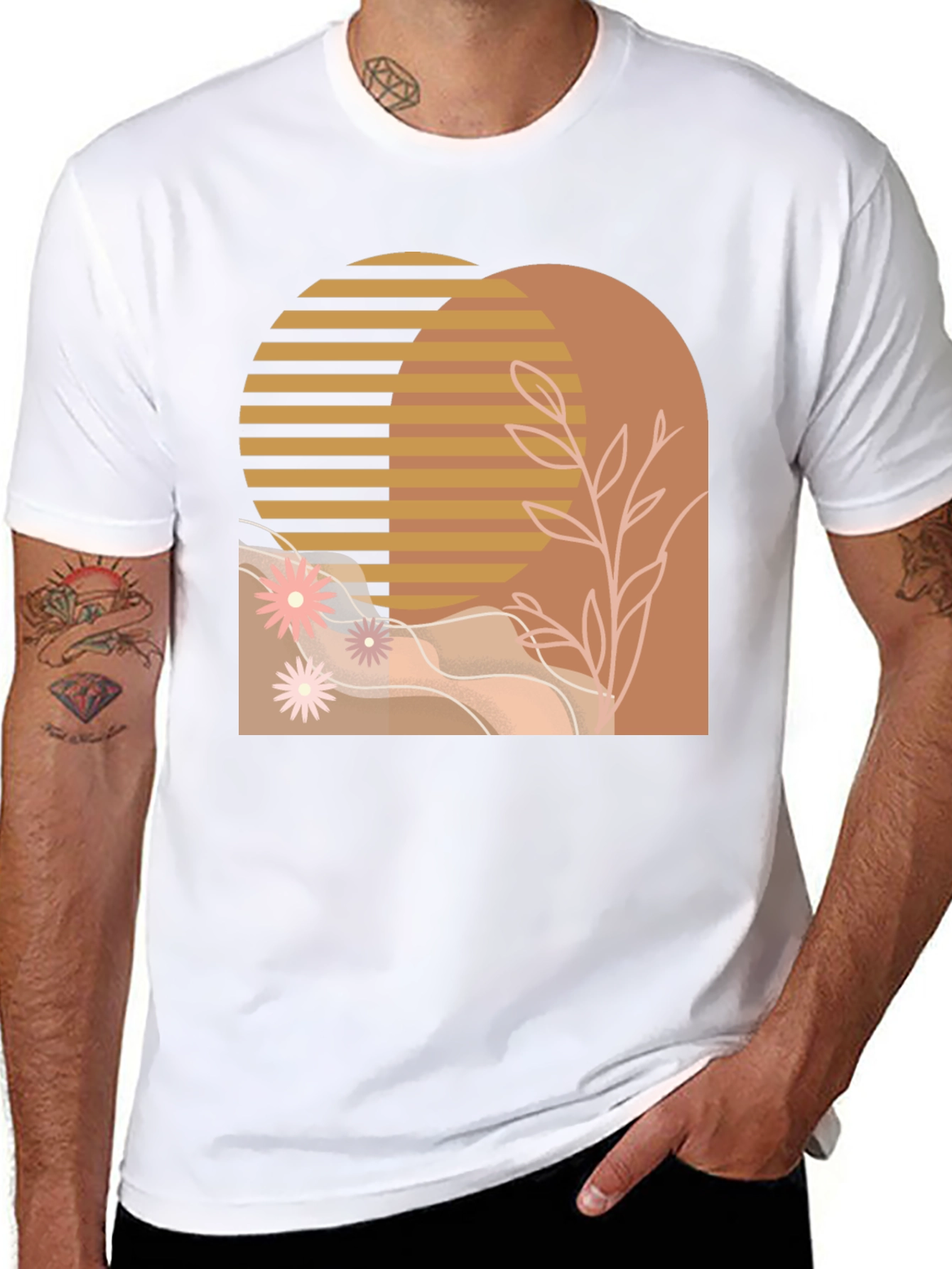 Abstract Arch Graphic Tee - Modern Style