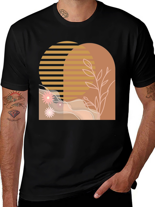Abstract Arch Graphic Tee - Modern Style