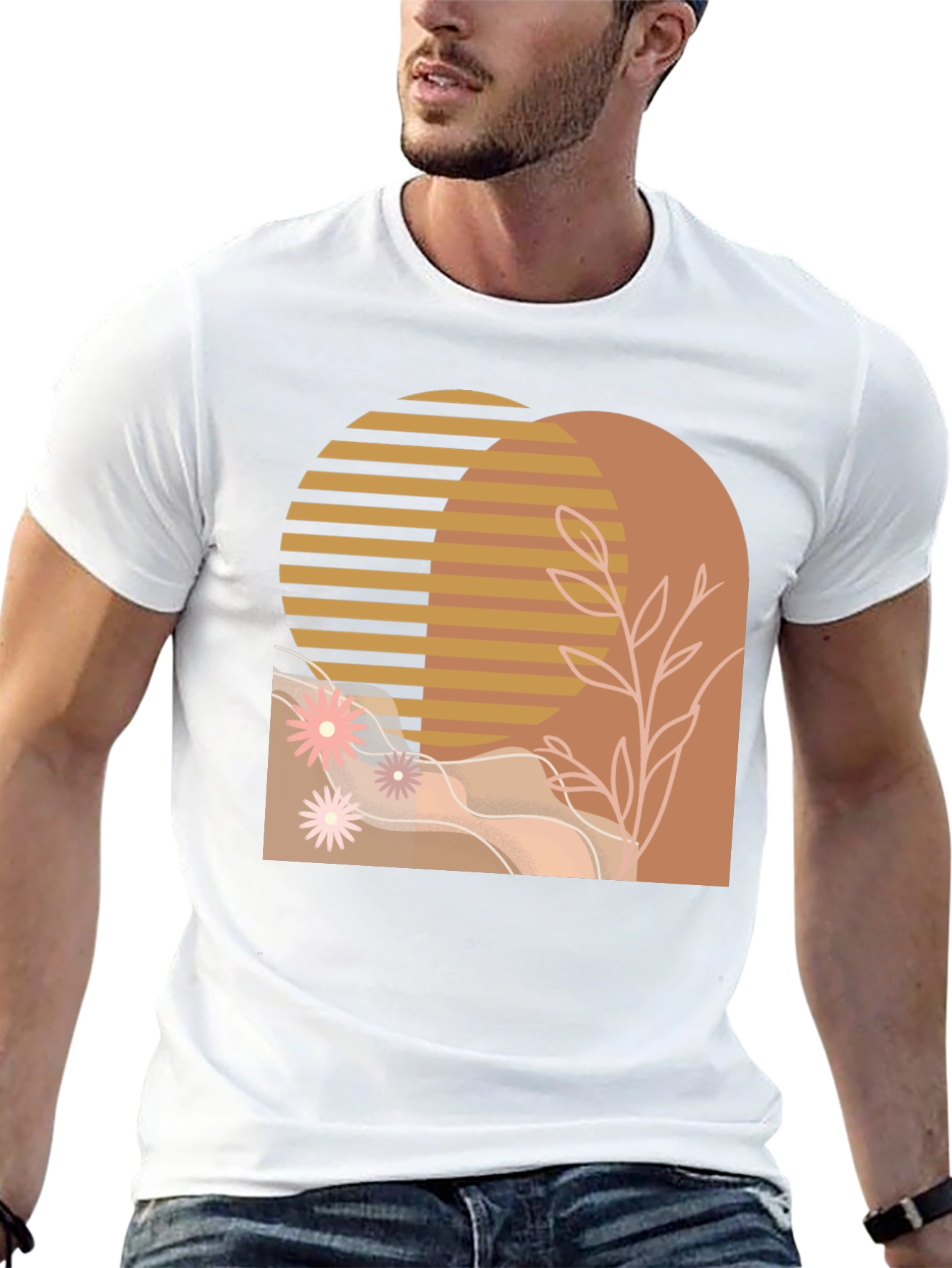 Abstract Arch Graphic Tee - Modern Style