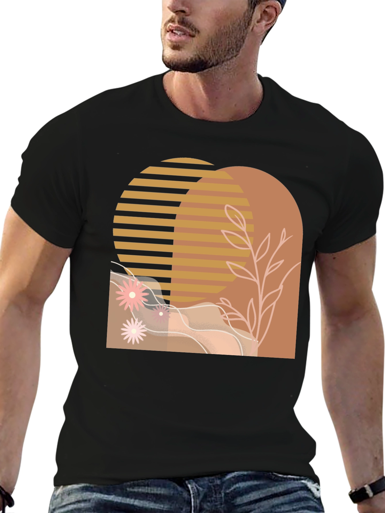 Abstract Arch Graphic Tee - Modern Style