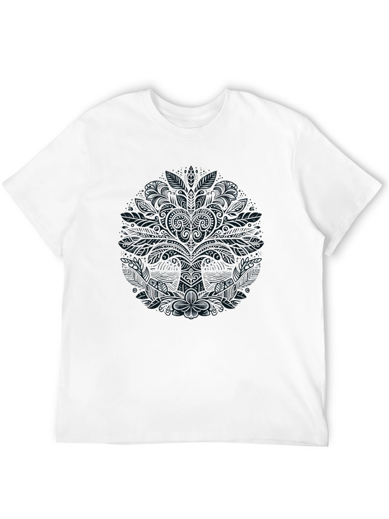 Floral Mandala Graphic Tee - Stylish Comfort