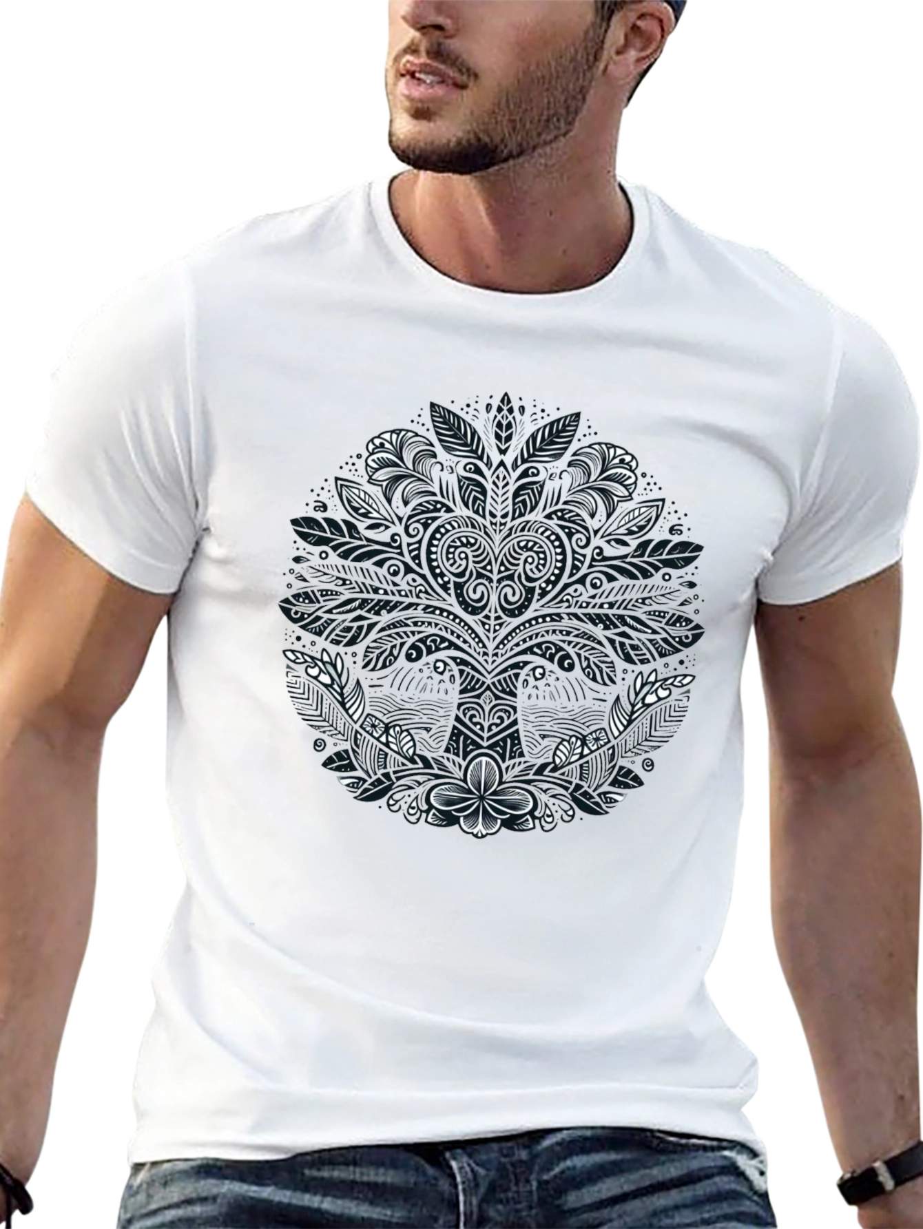 Floral Mandala Graphic Tee - Stylish Comfort