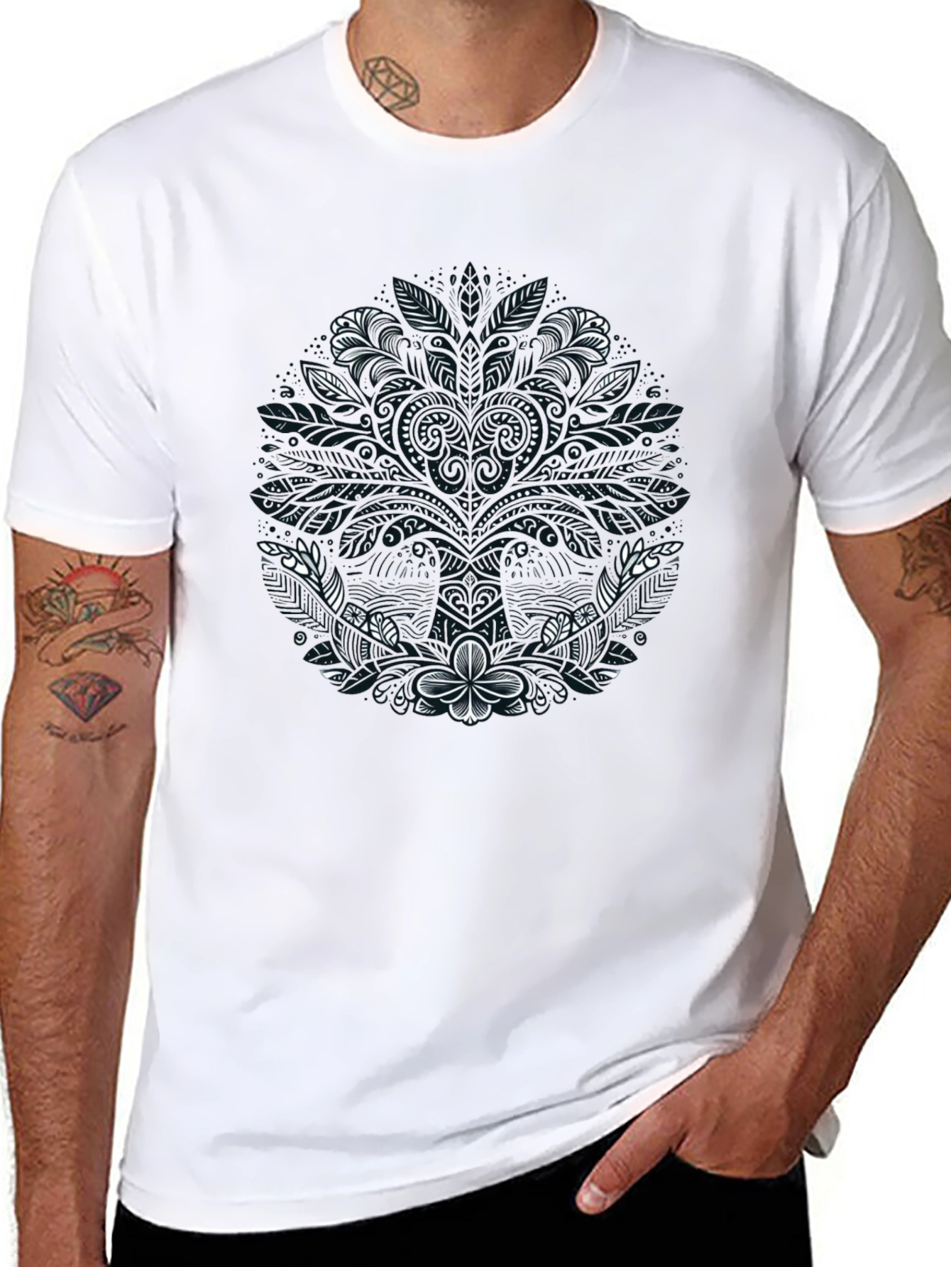 Floral Mandala Graphic Tee - Stylish Comfort