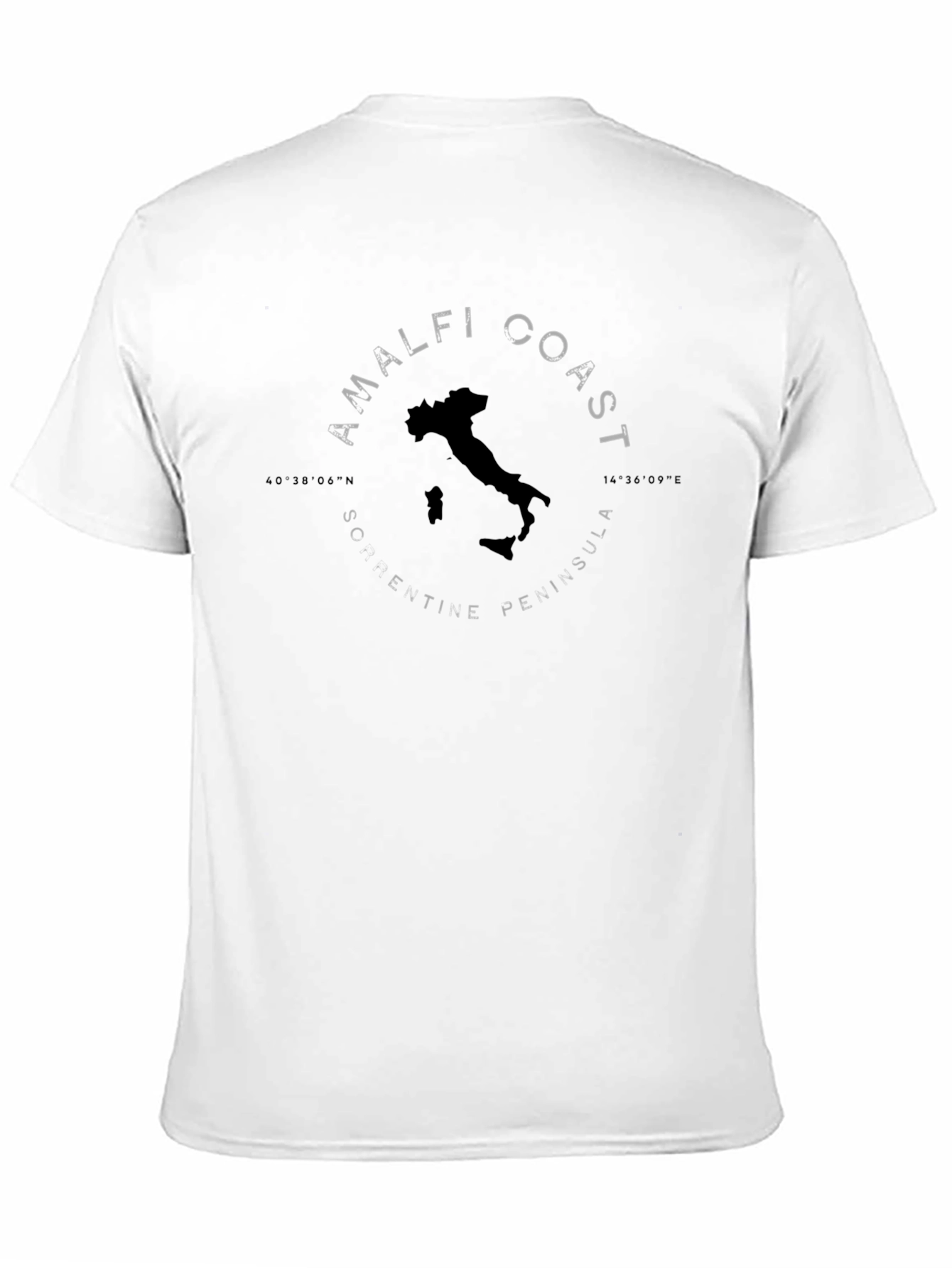 Amalfi Coast Italy Mens Black Graphic T-Shirt