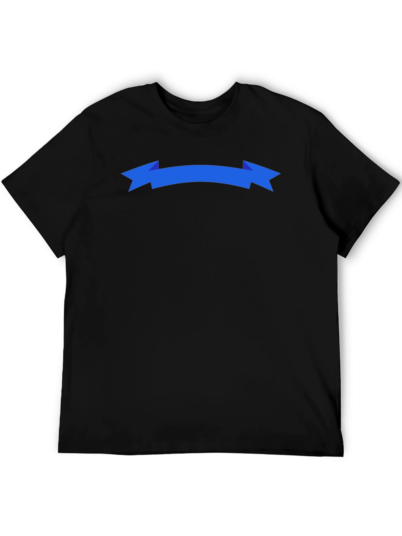 Mens Black T-Shirt with Blue Banner Graphic