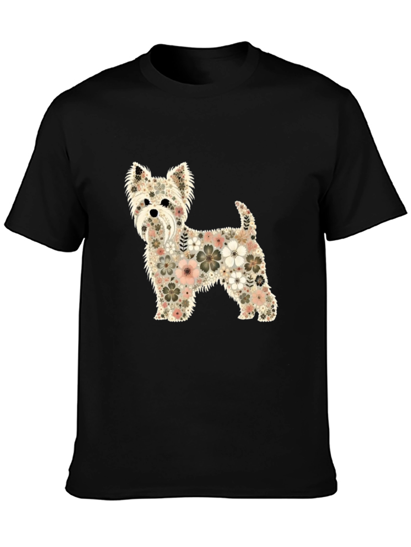 Floral Dog Graphic T-Shirt