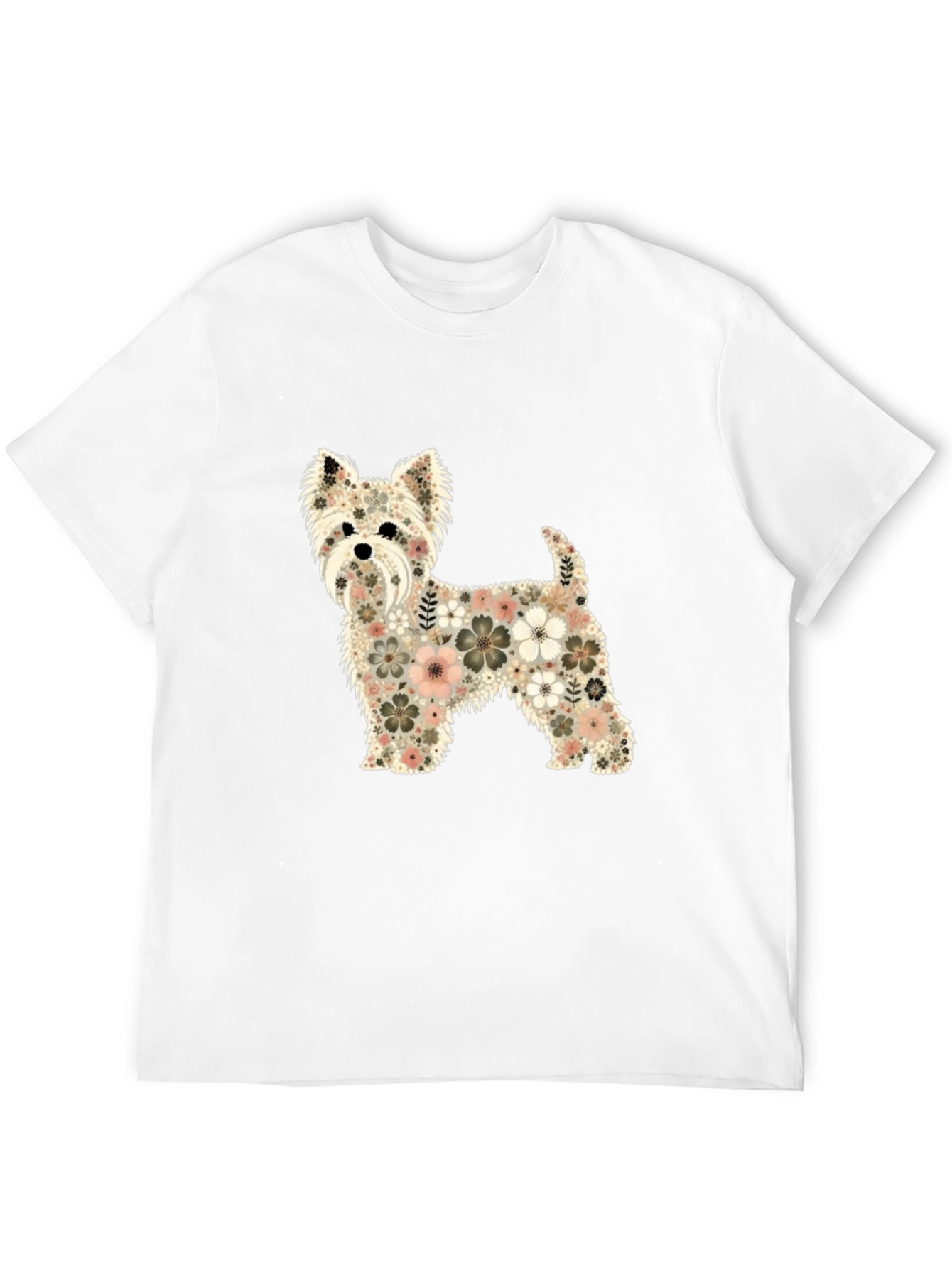 Floral Dog Graphic T-Shirt