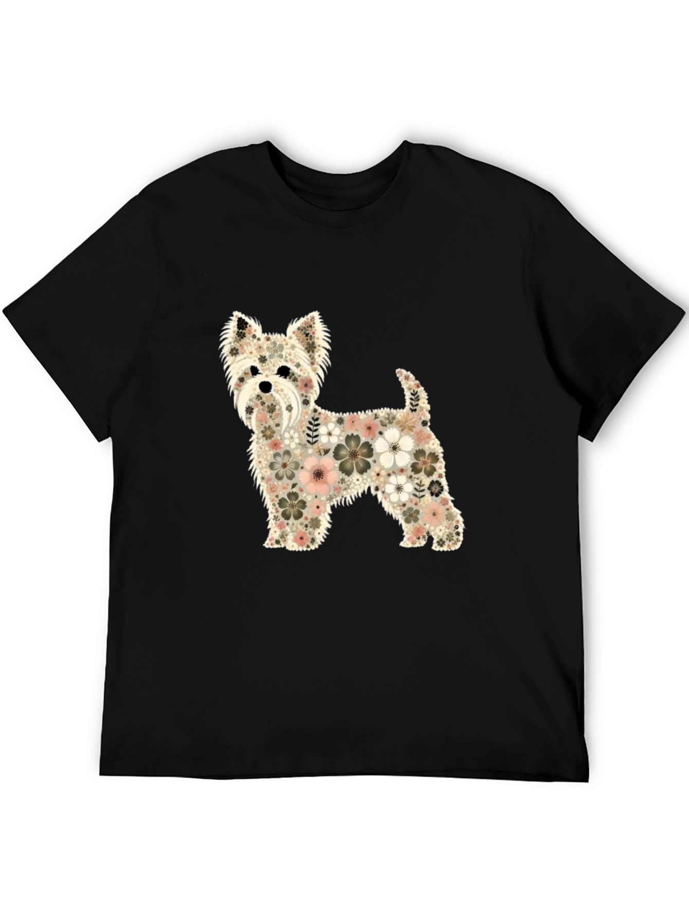 Floral Dog Graphic T-Shirt