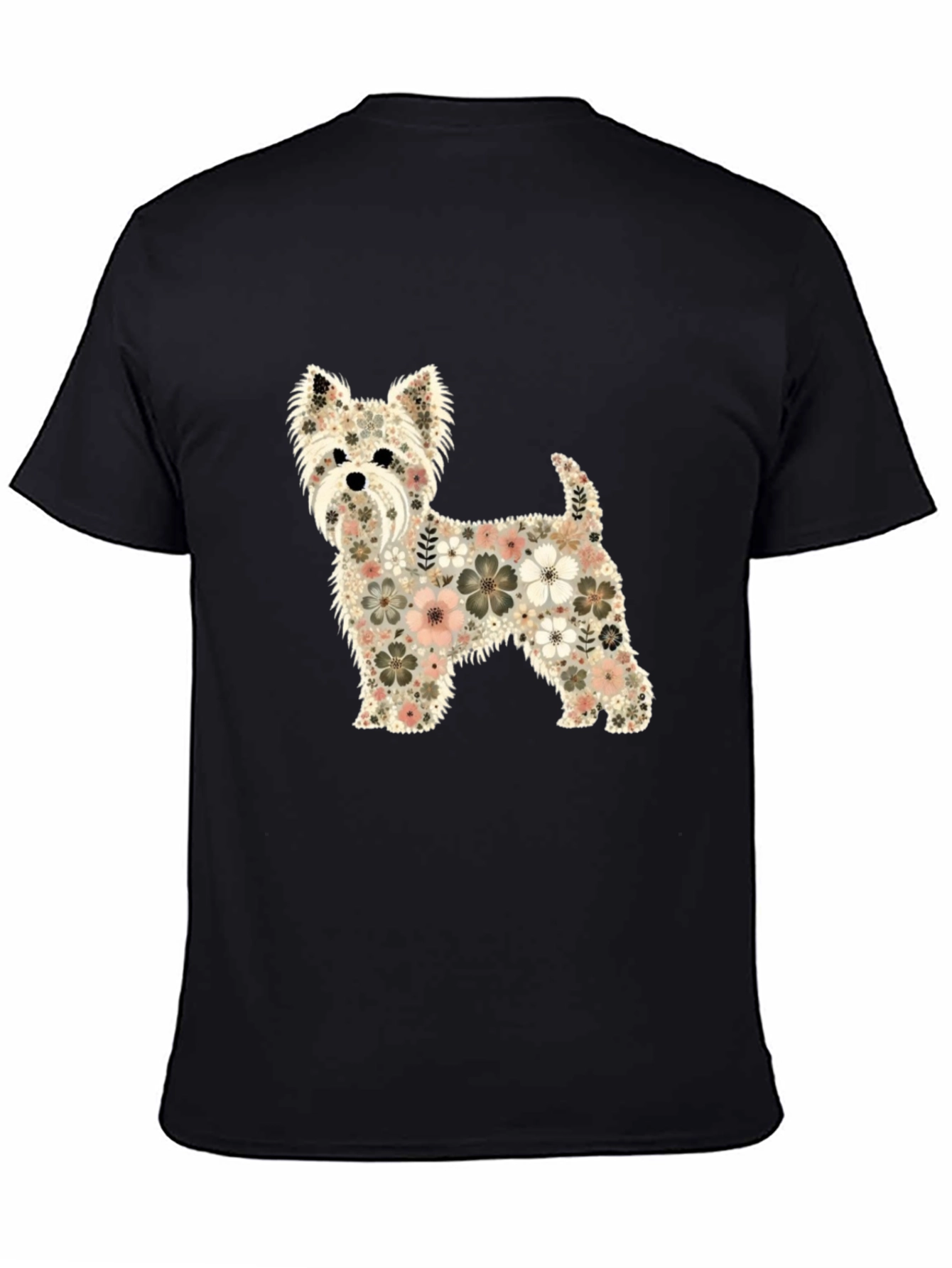 Floral Dog Graphic T-Shirt