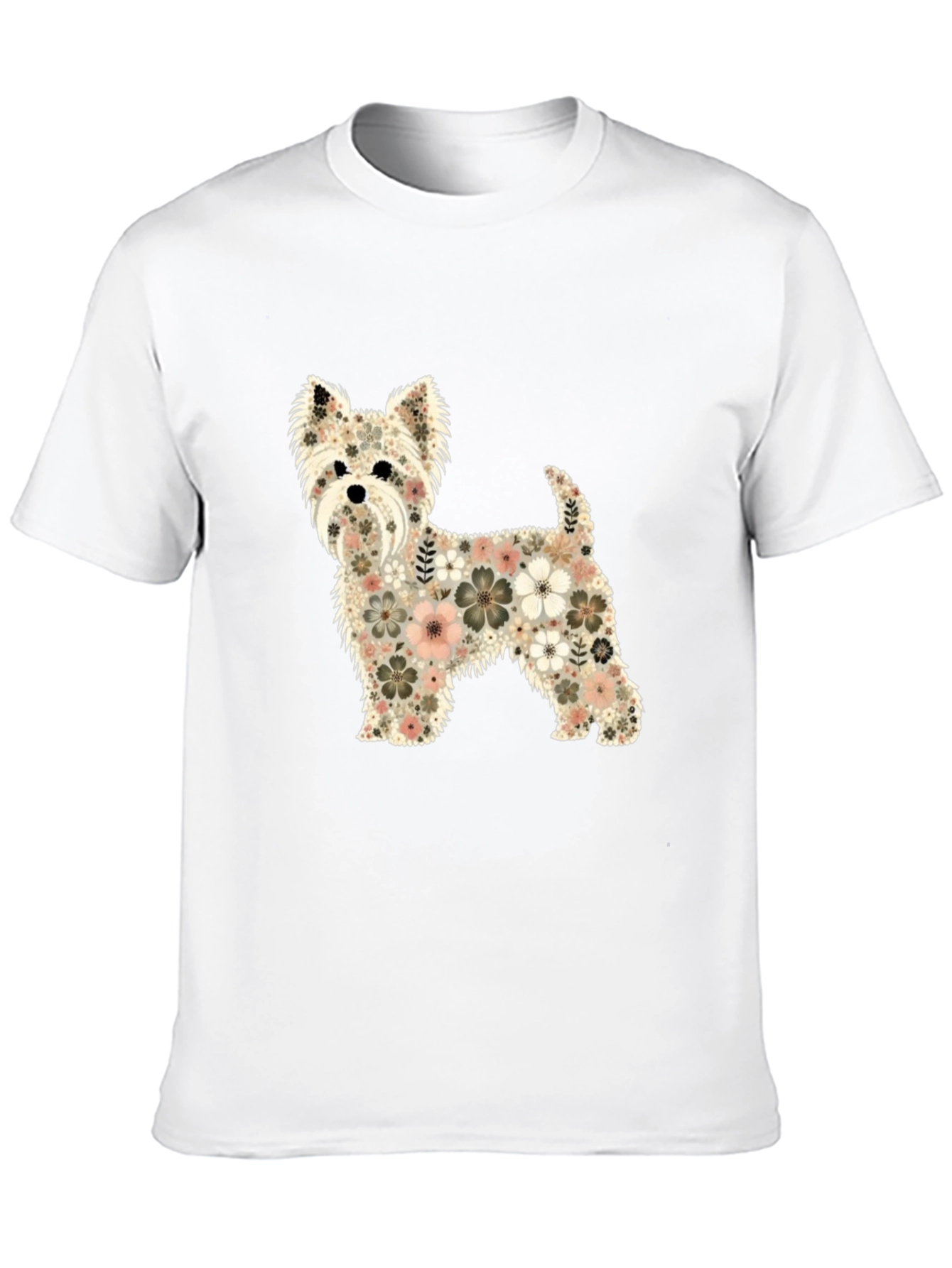 Floral Dog Graphic T-Shirt