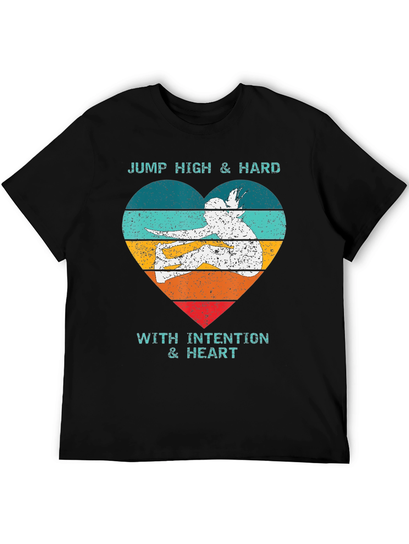 Jump High Heart Graphic Tee - Black