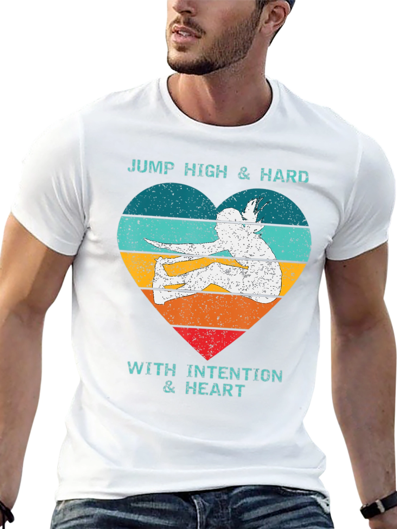 Jump High Heart Graphic Tee - Black
