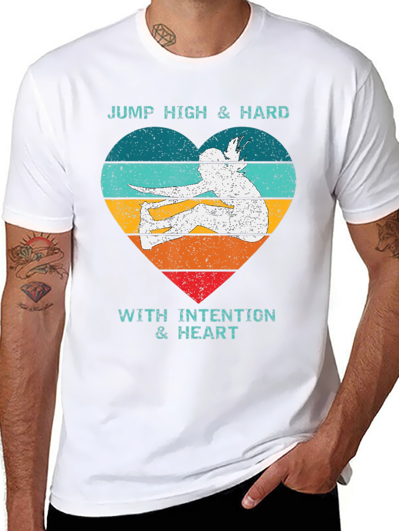 Jump High Heart Graphic Tee - Black