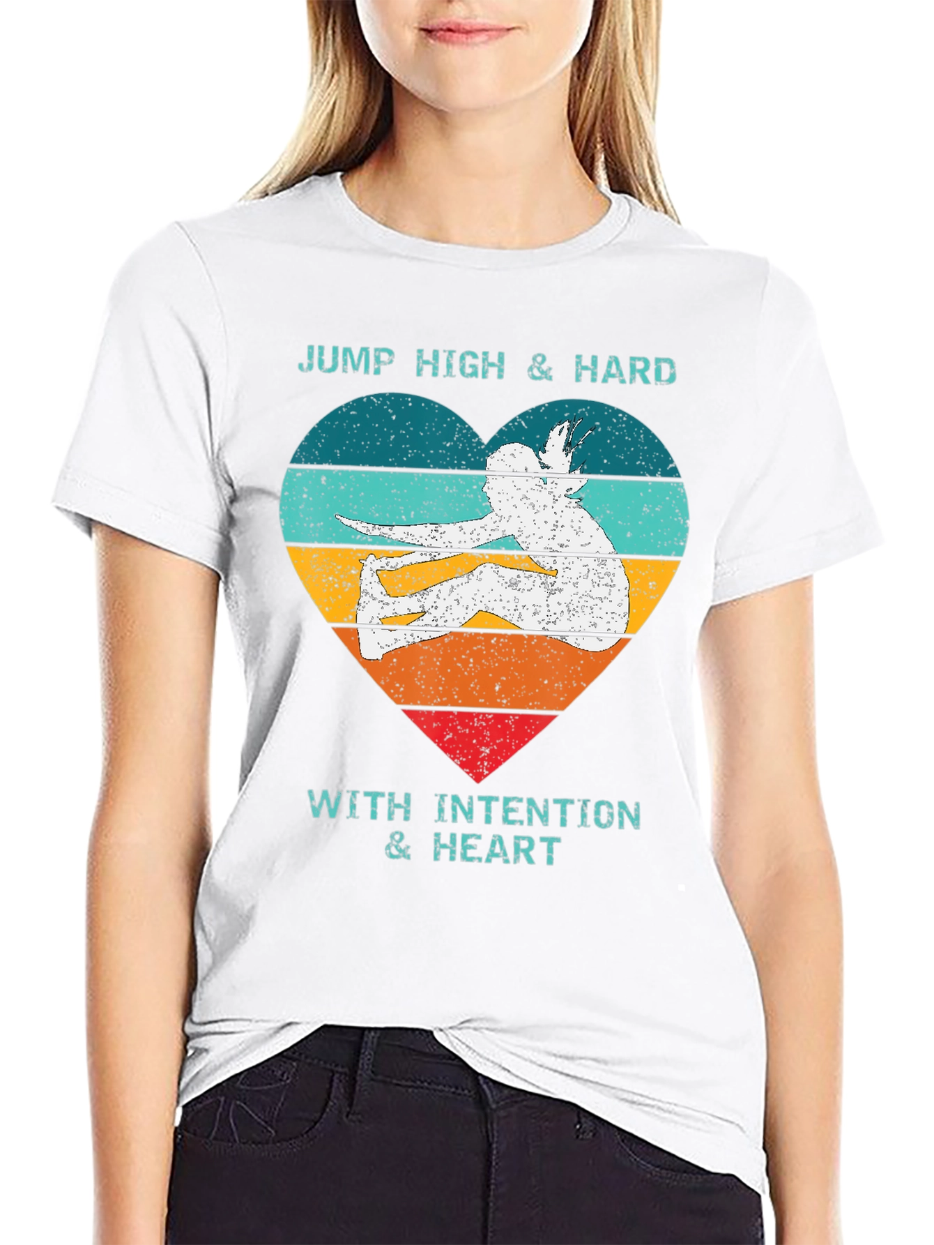 Jump High Heart Graphic Tee - Black