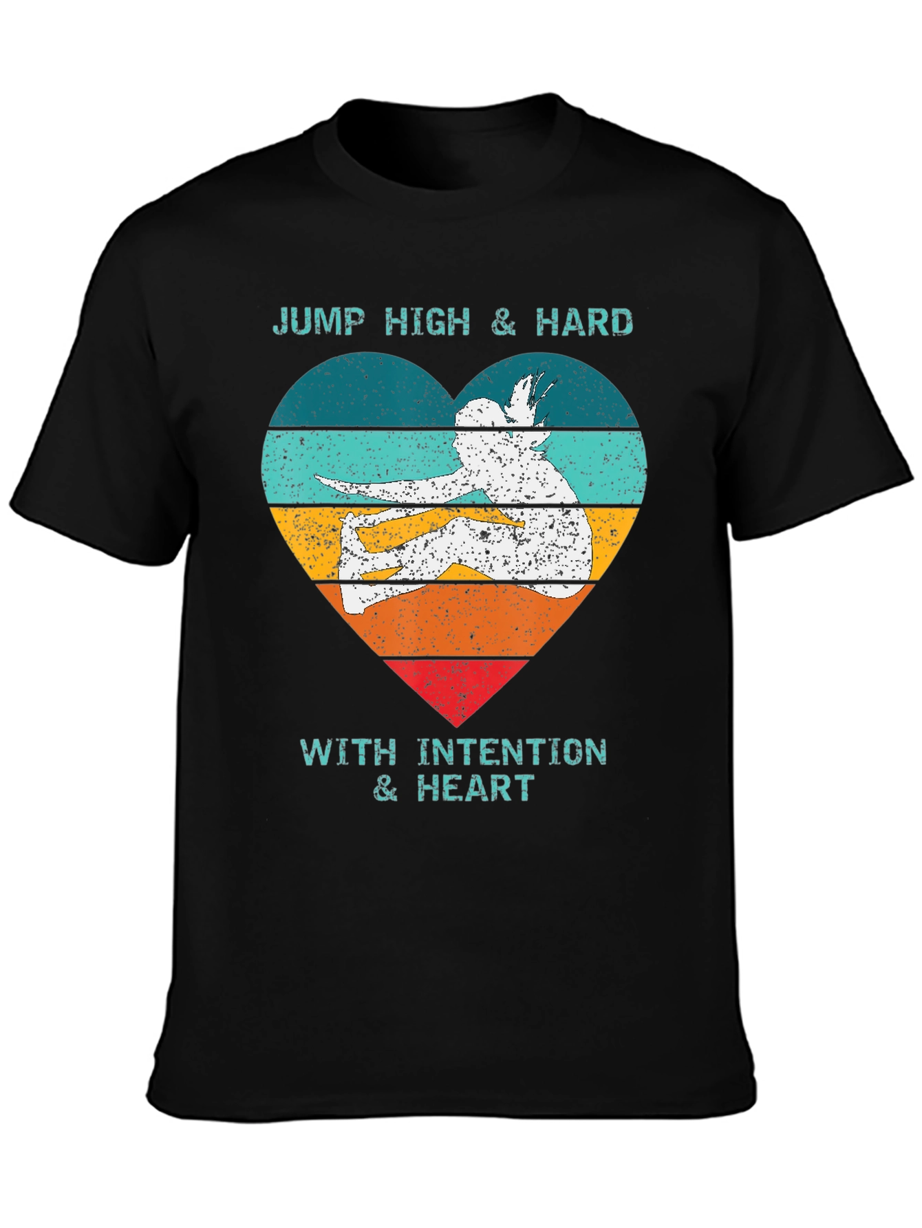 Jump High Heart Graphic Tee - Black