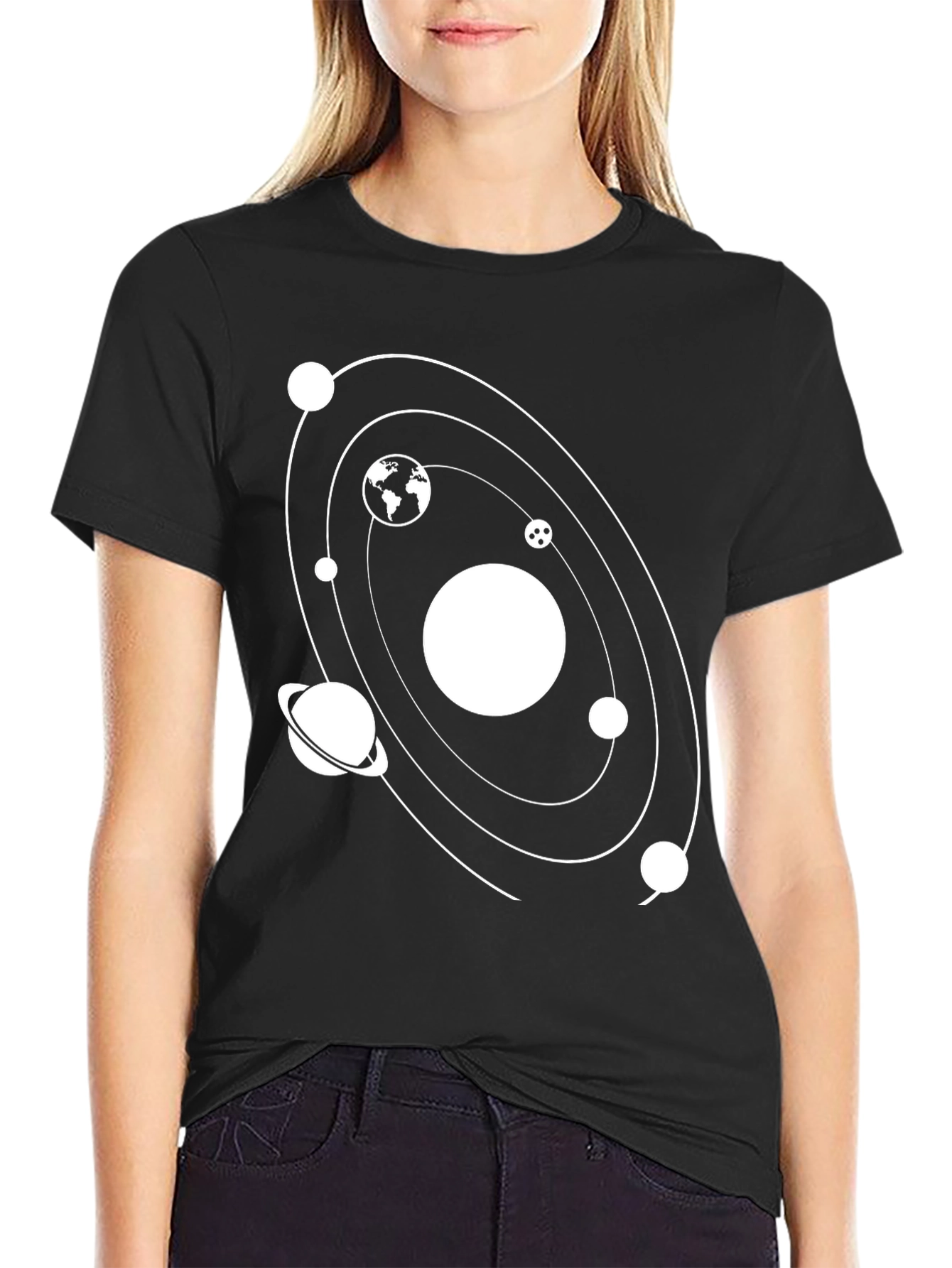 Solar System Graphic Tee - Unisex Black T-Shirt