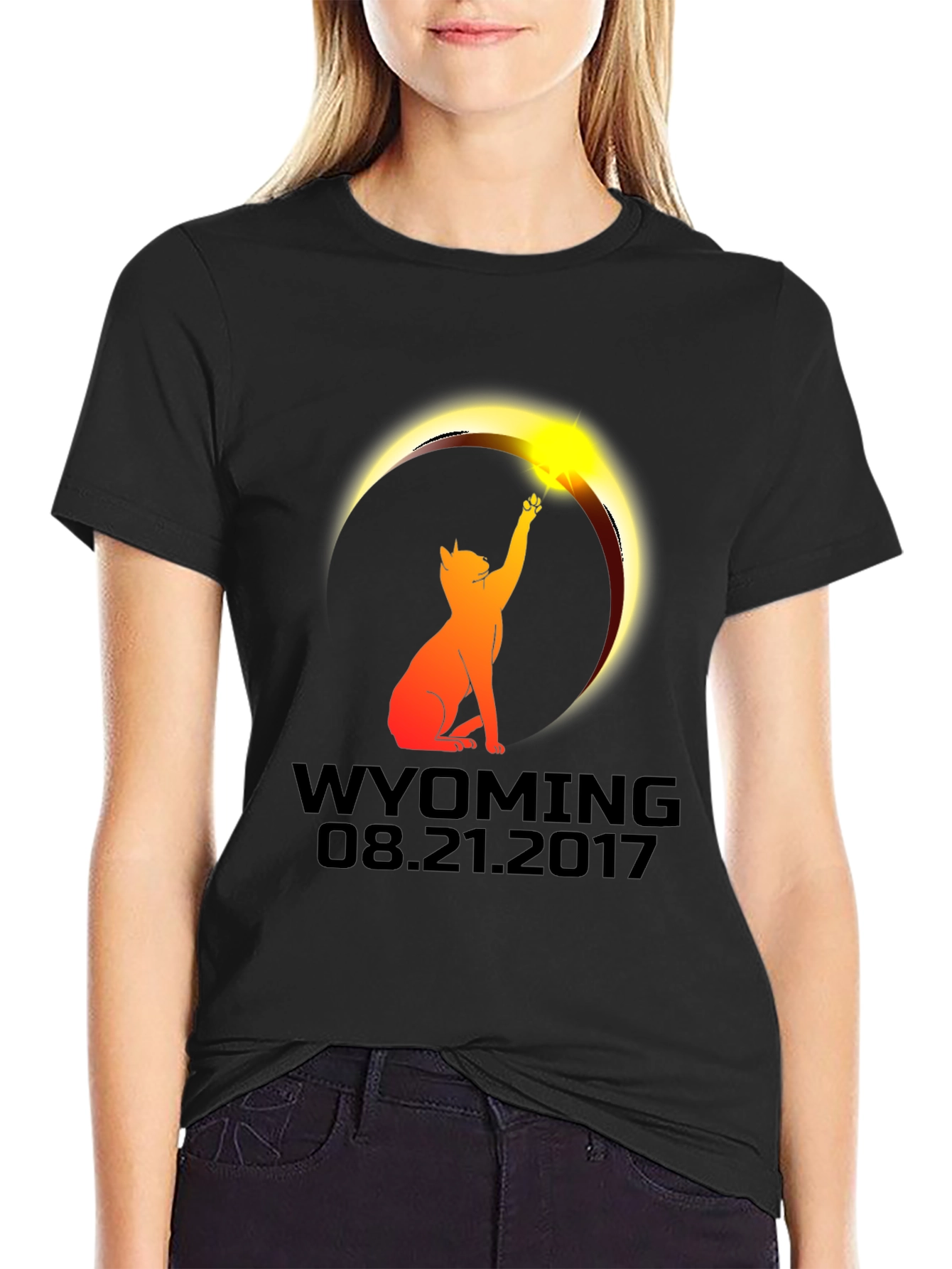 Wyoming Eclipse Cat T-Shirt - August 21 2017
