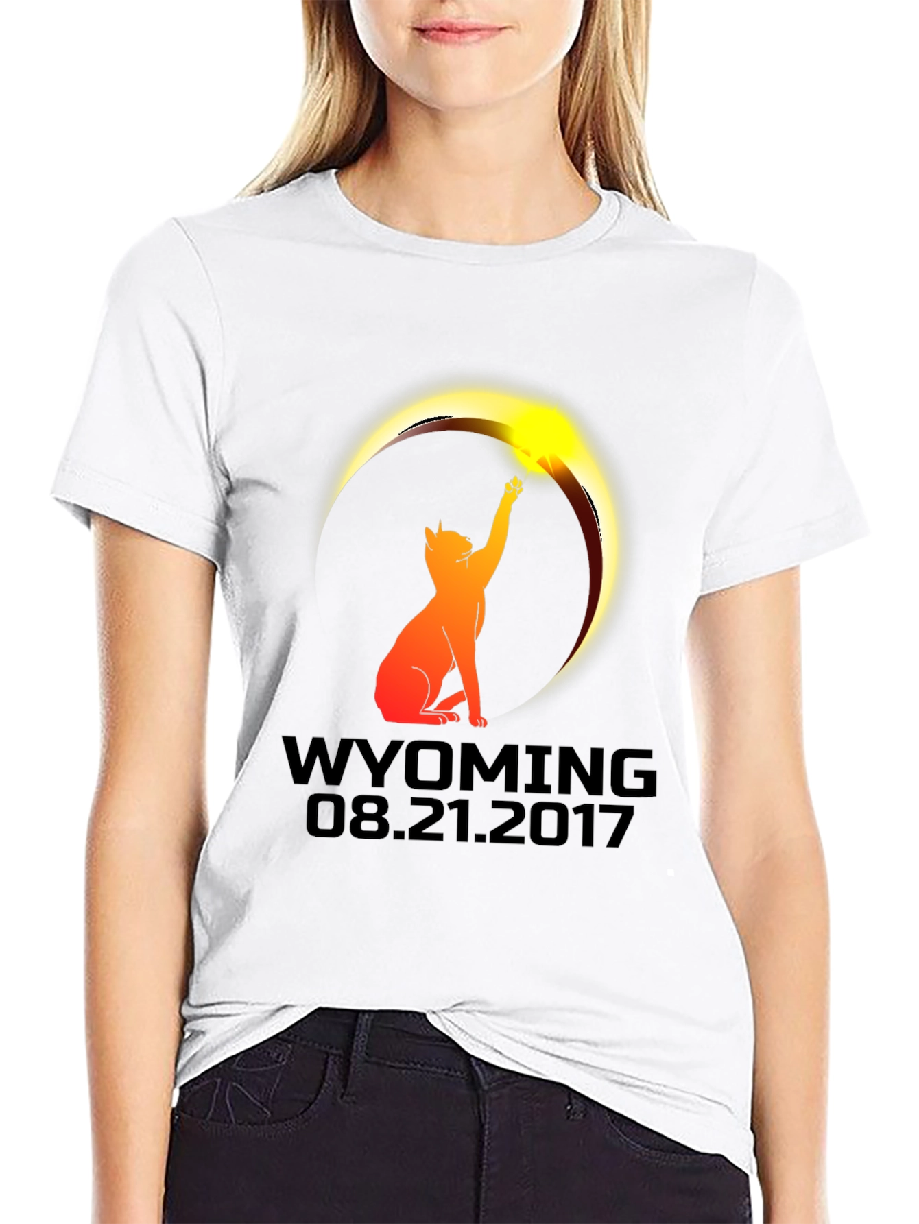 Wyoming Eclipse Cat T-Shirt - August 21 2017