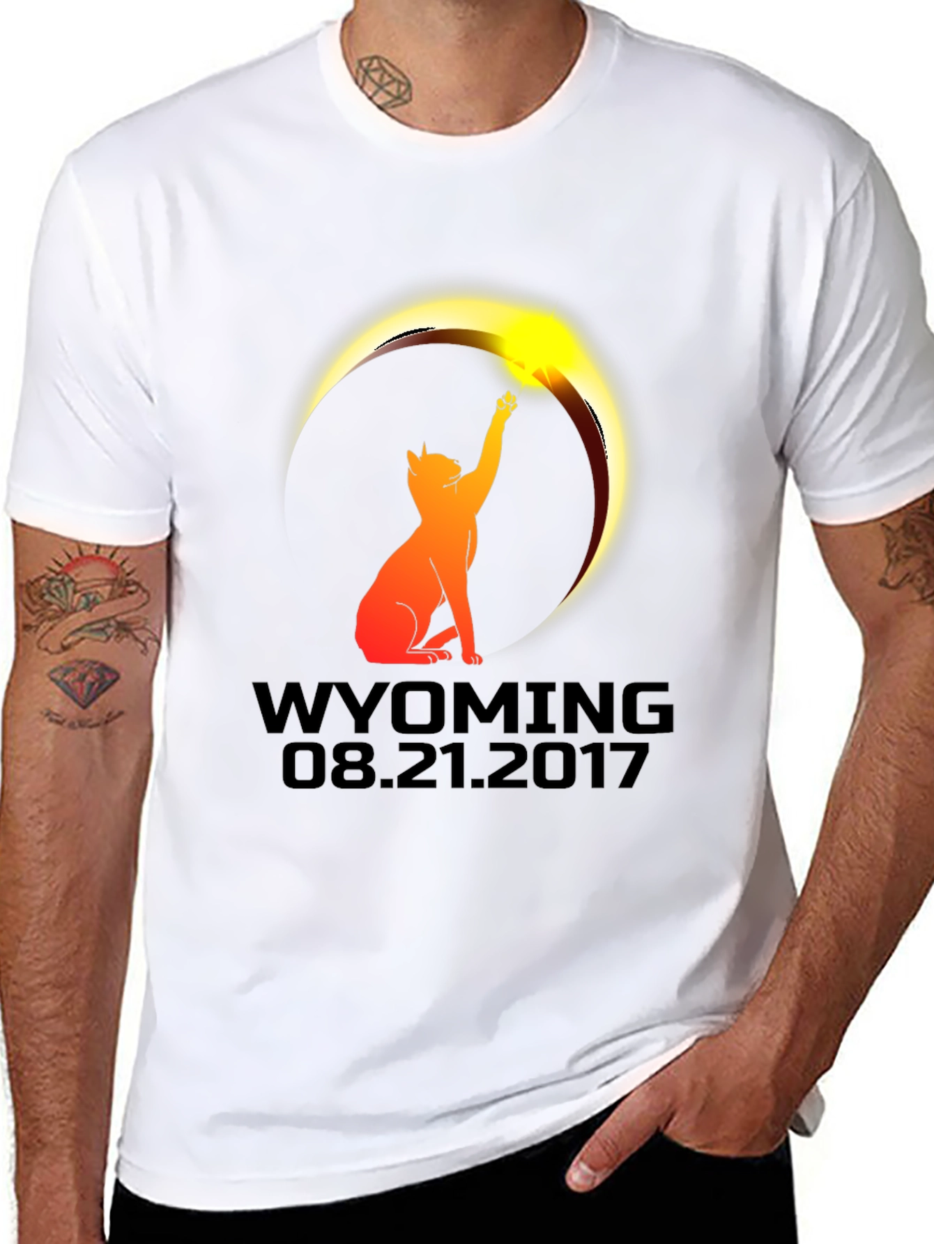 Wyoming Eclipse Cat T-Shirt - August 21 2017