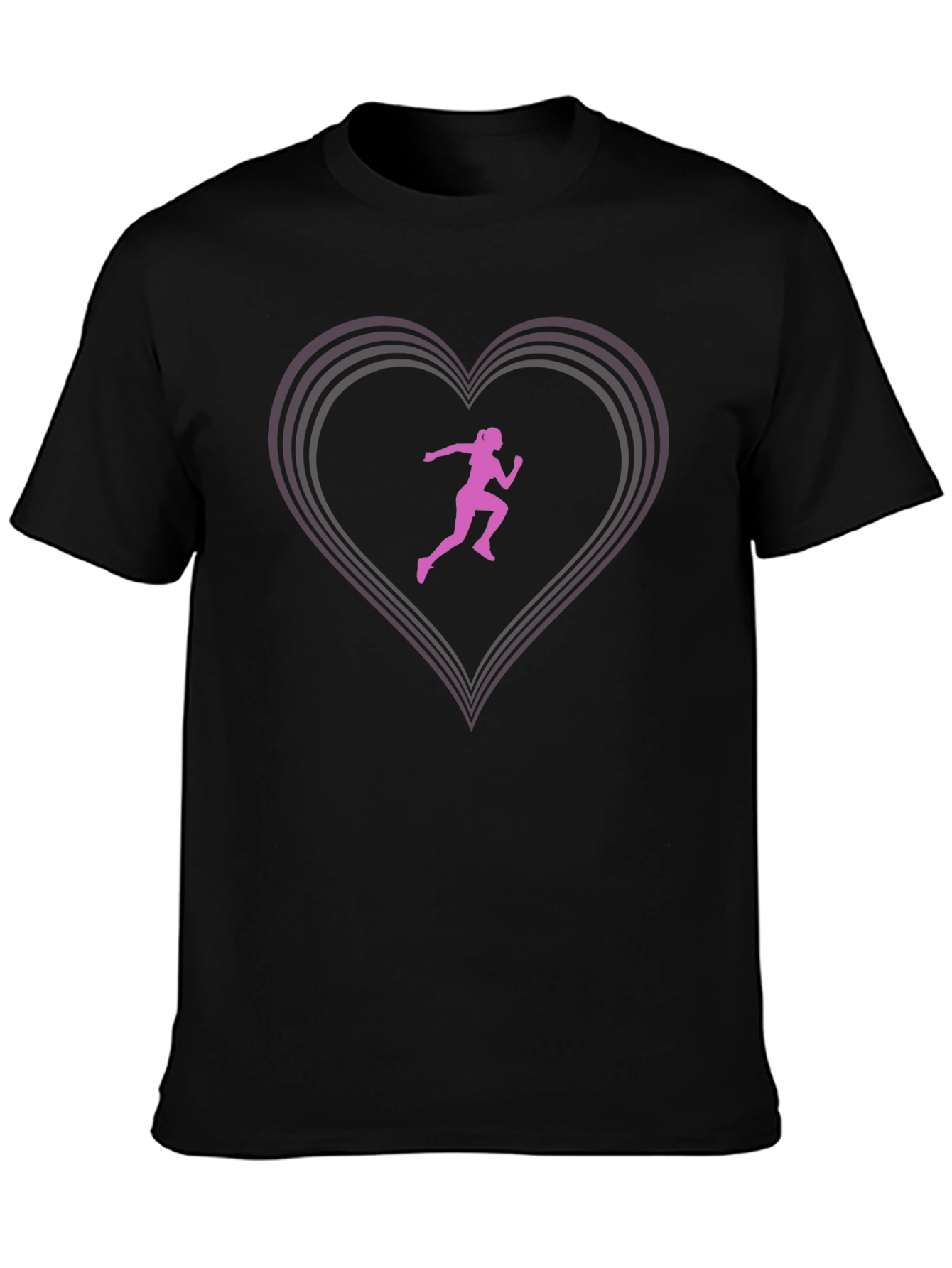 Heart Runner Graphic Tee - Black