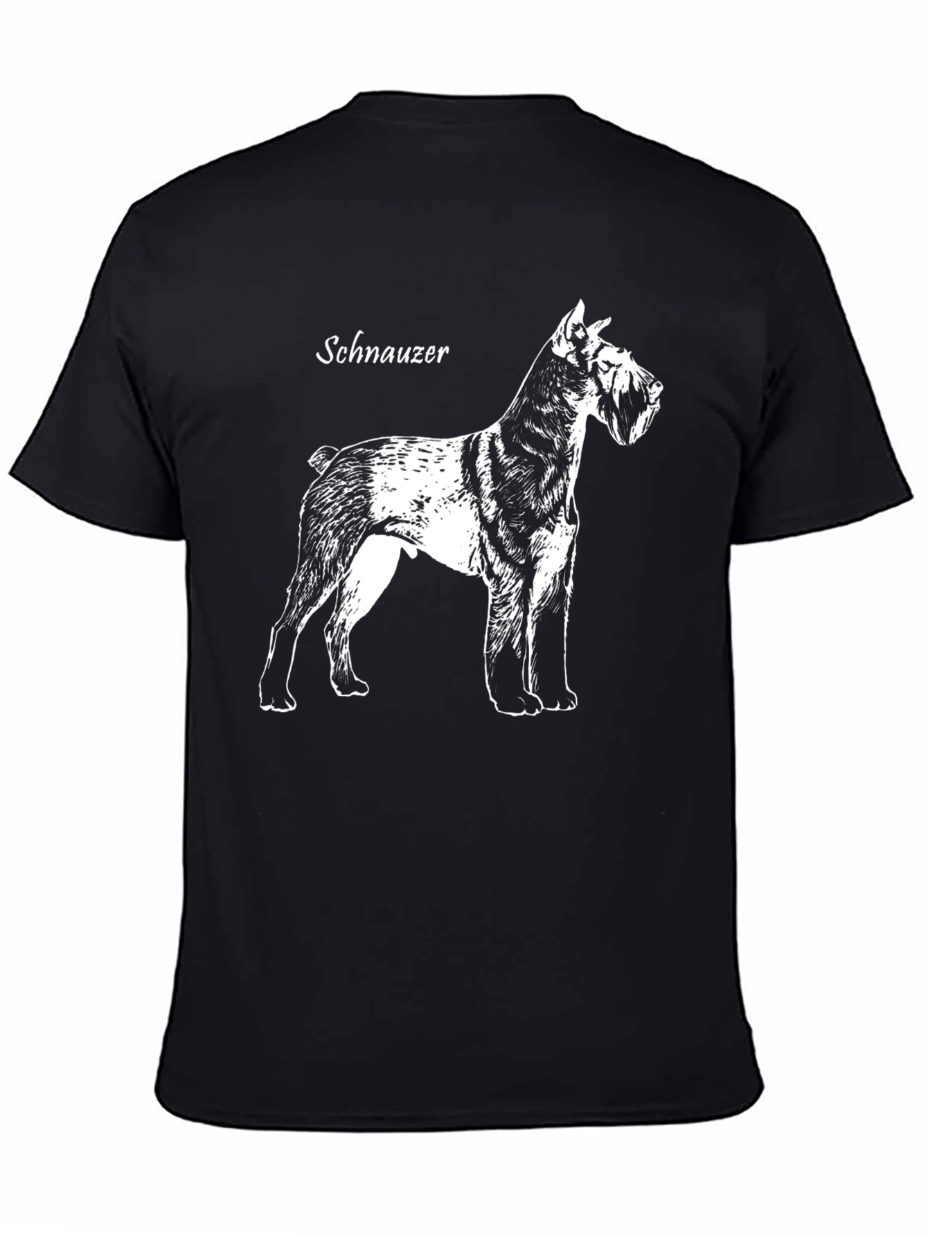 Schnauzer Dog Graphic Print Black T-Shirt