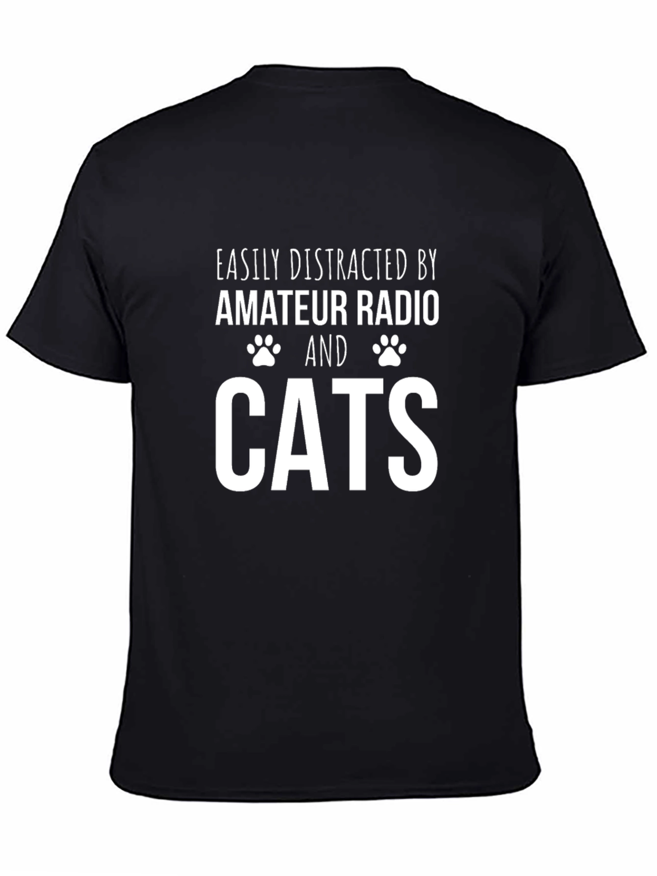 Amateur Radio & Cats T-Shirt - Black