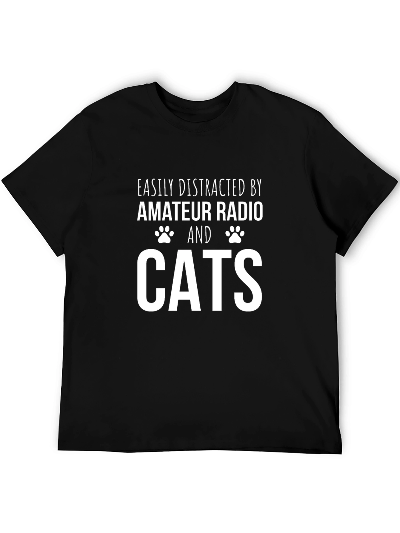 Amateur Radio & Cats T-Shirt - Black