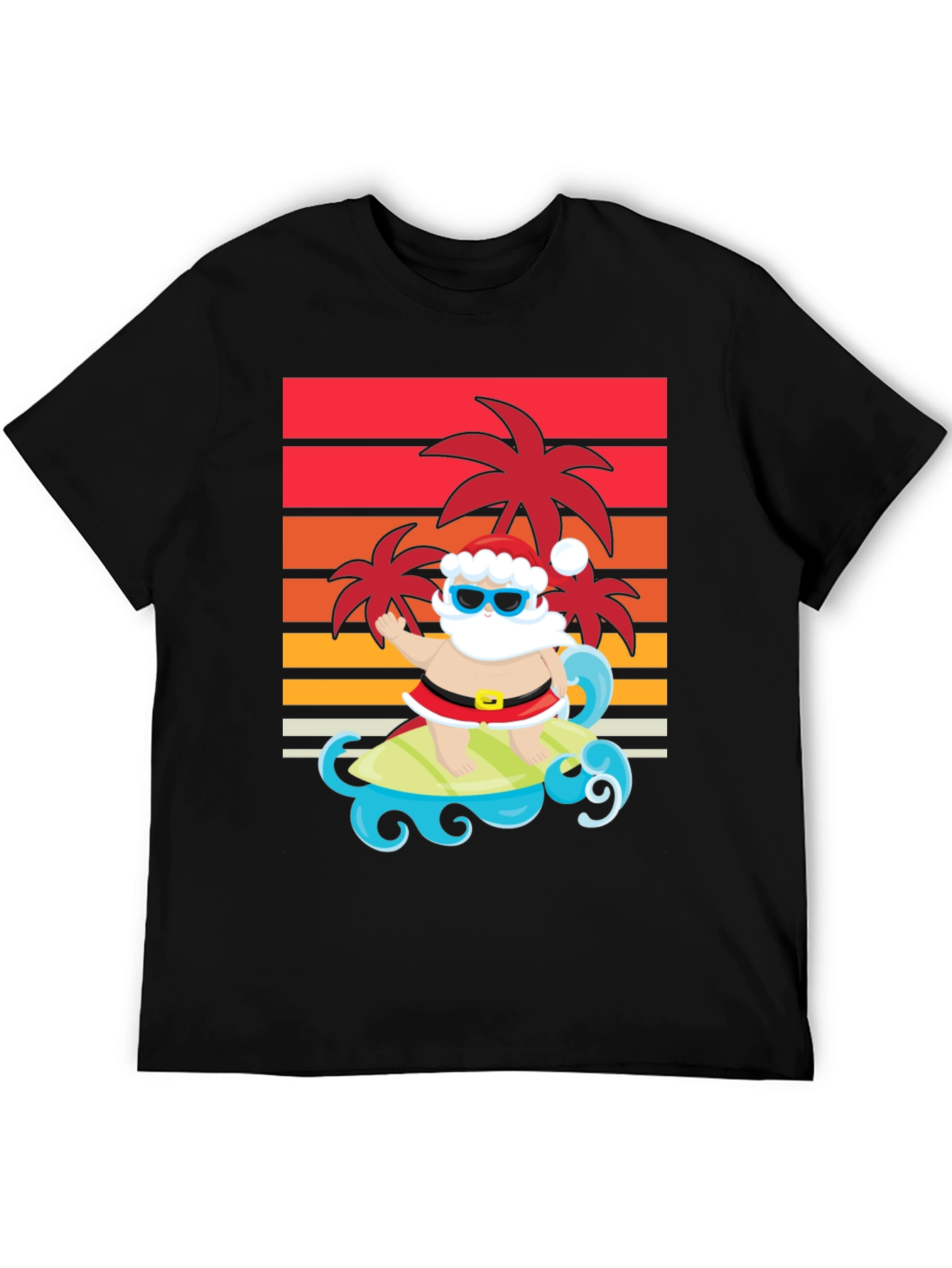 Surfing Santa Graphic Tee - Holiday Fun