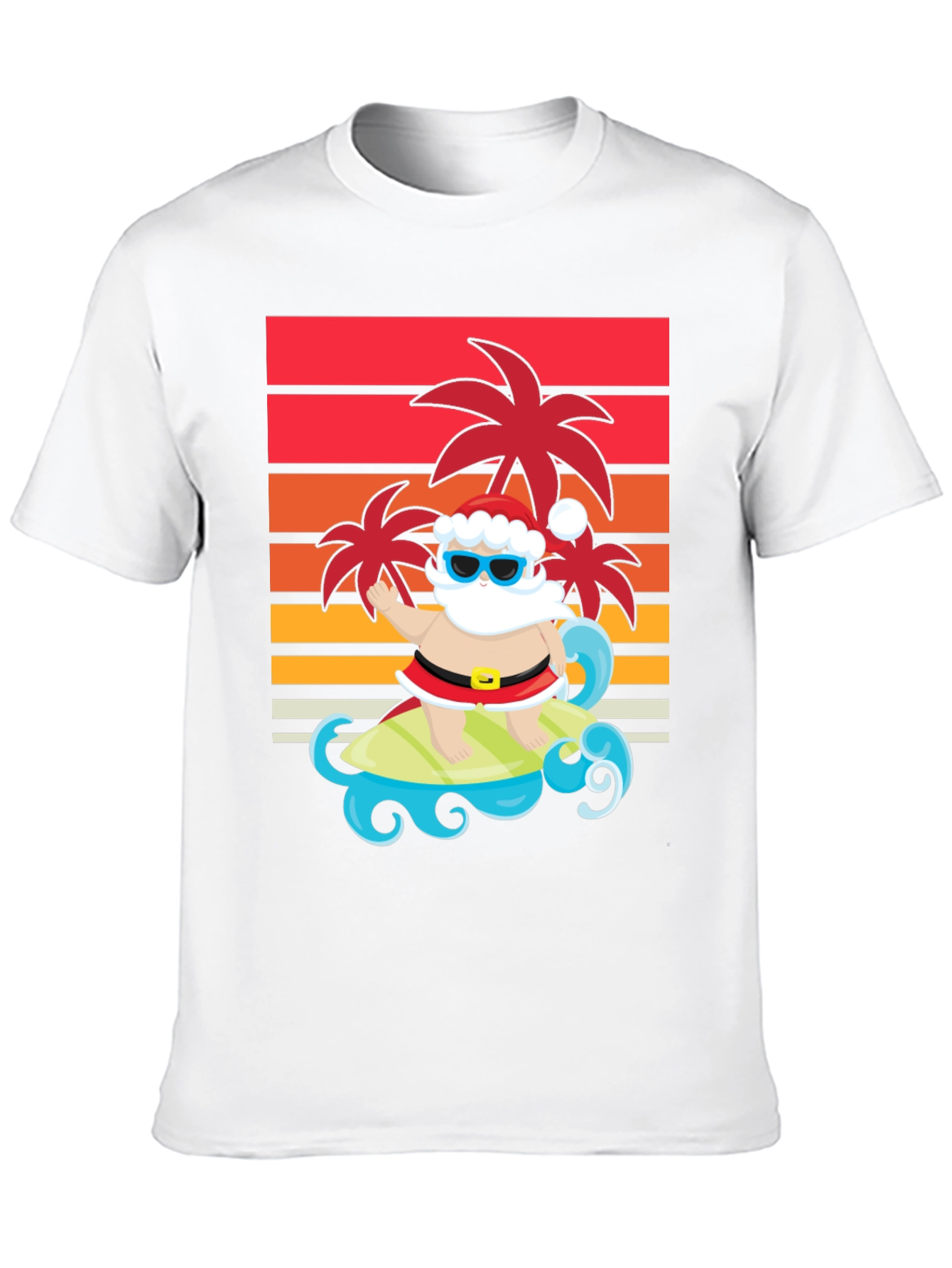 Surfing Santa Graphic Tee - Holiday Fun