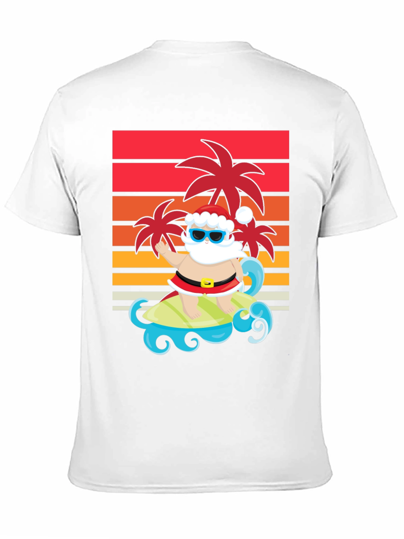 Surfing Santa Graphic Tee - Holiday Fun
