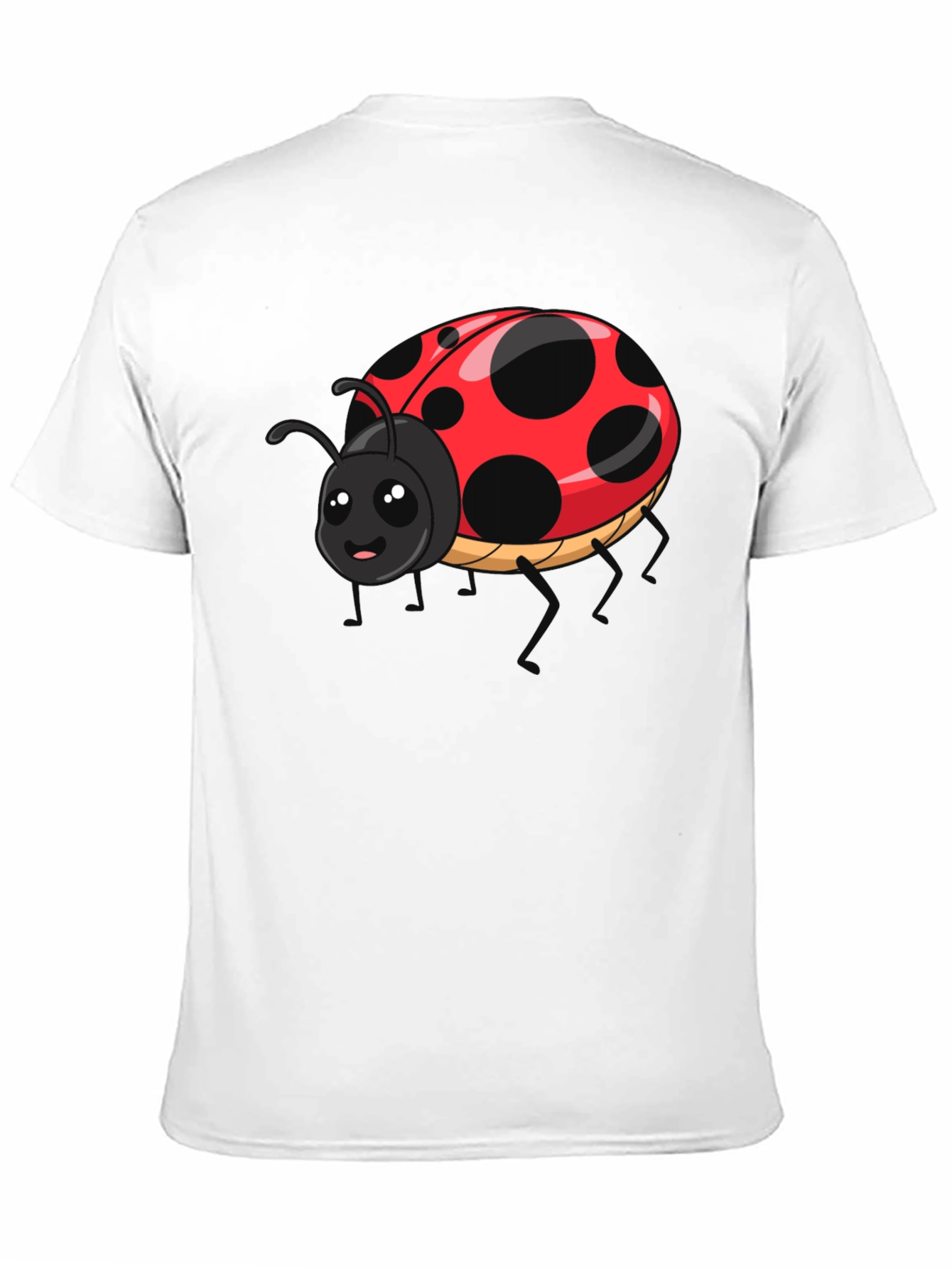 Cute Ladybug Graphic Tee - Black Cotton T-Shirt