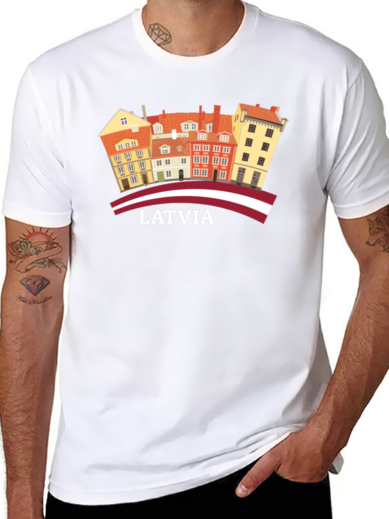 Latvia Old Town Architecture Graphic T-Shirt