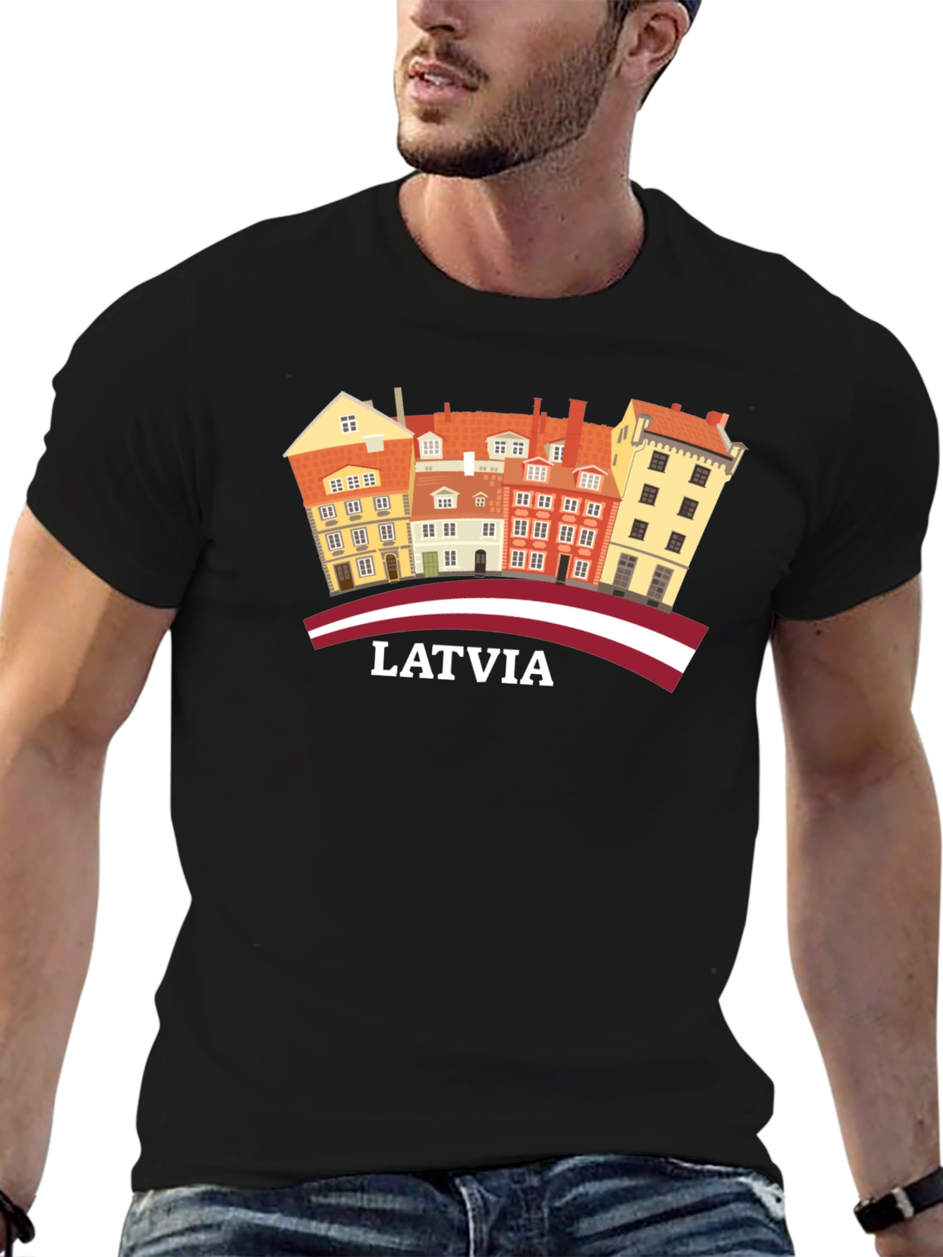 Latvia Old Town Architecture Graphic T-Shirt