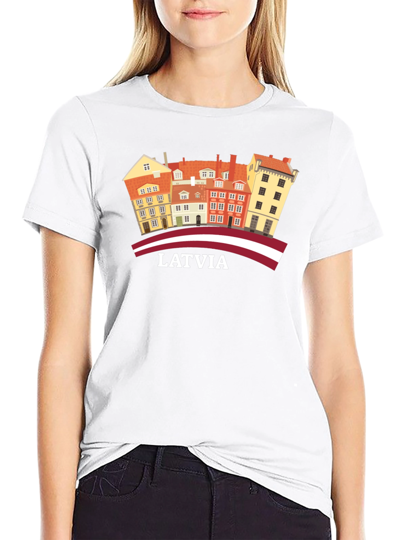 Latvia Old Town Architecture Graphic T-Shirt