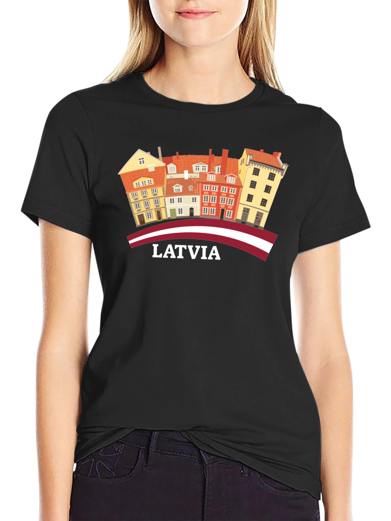 Latvia Old Town Architecture Graphic T-Shirt