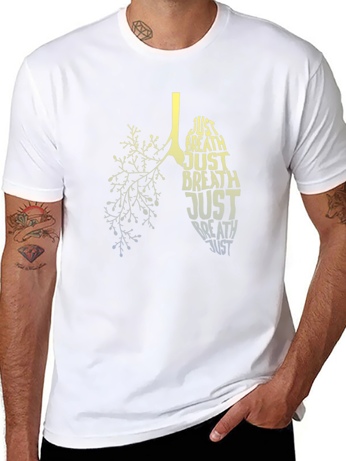 Just Breathe Lungs Graphic Tee - Black