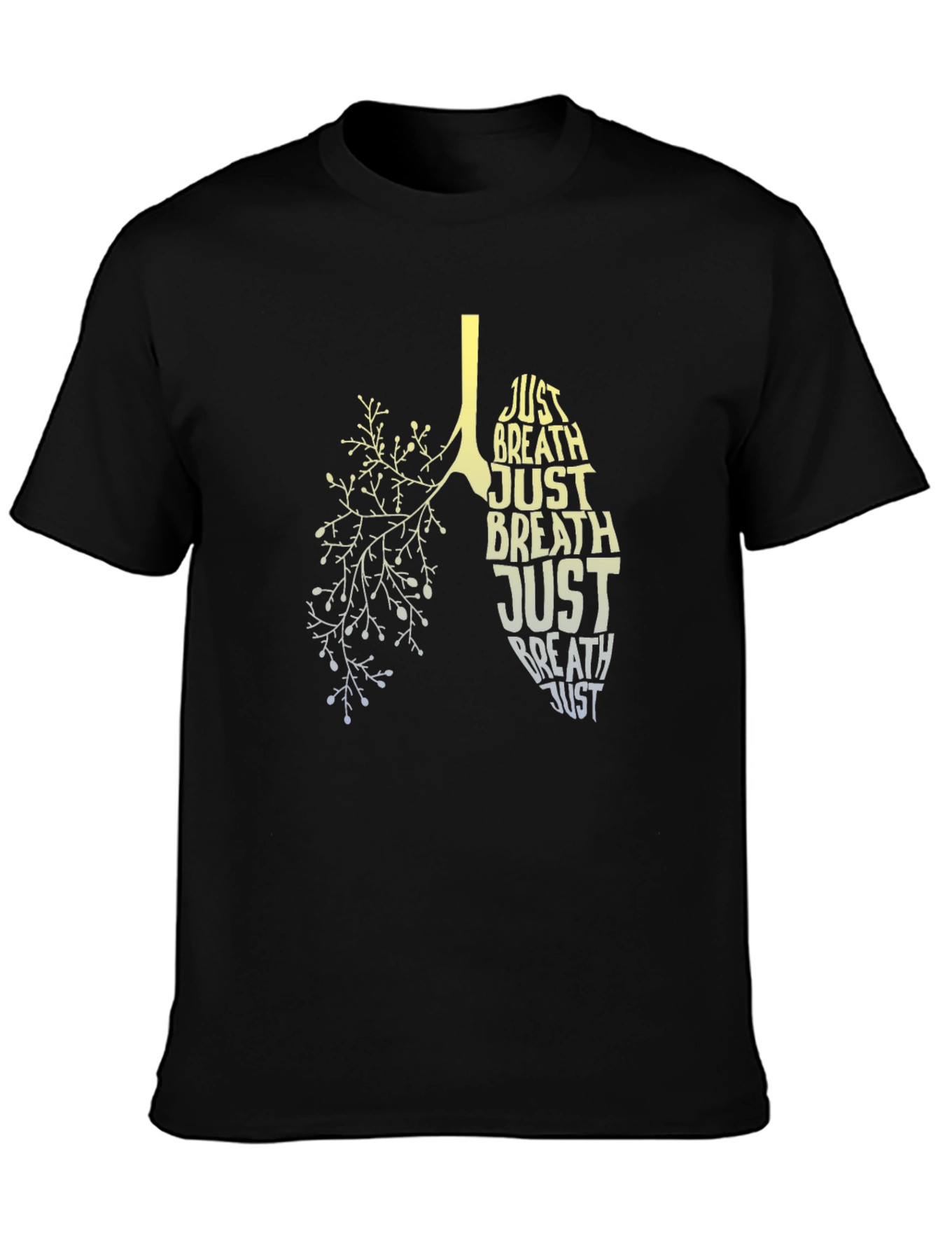 Just Breathe Lungs Graphic Tee - Black