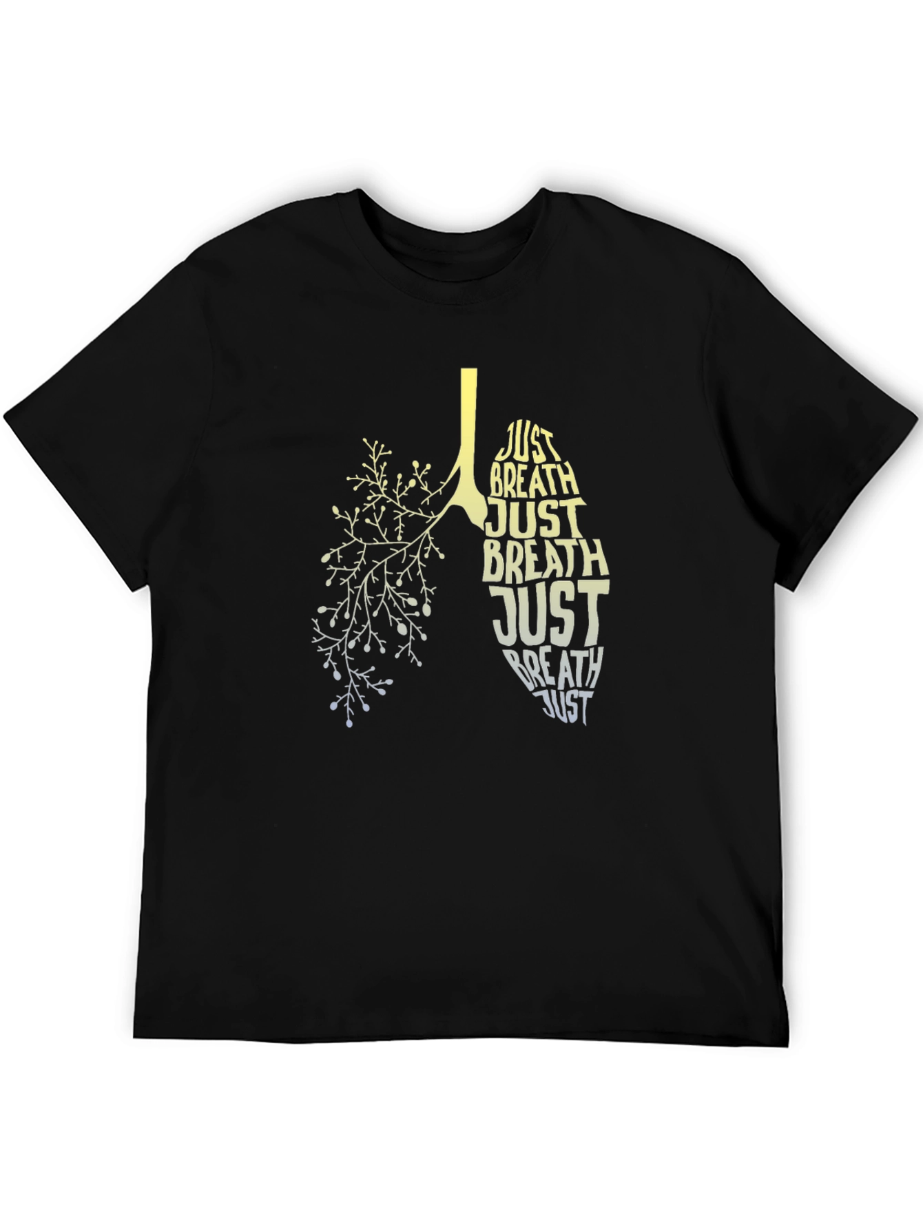 Just Breathe Lungs Graphic Tee - Black