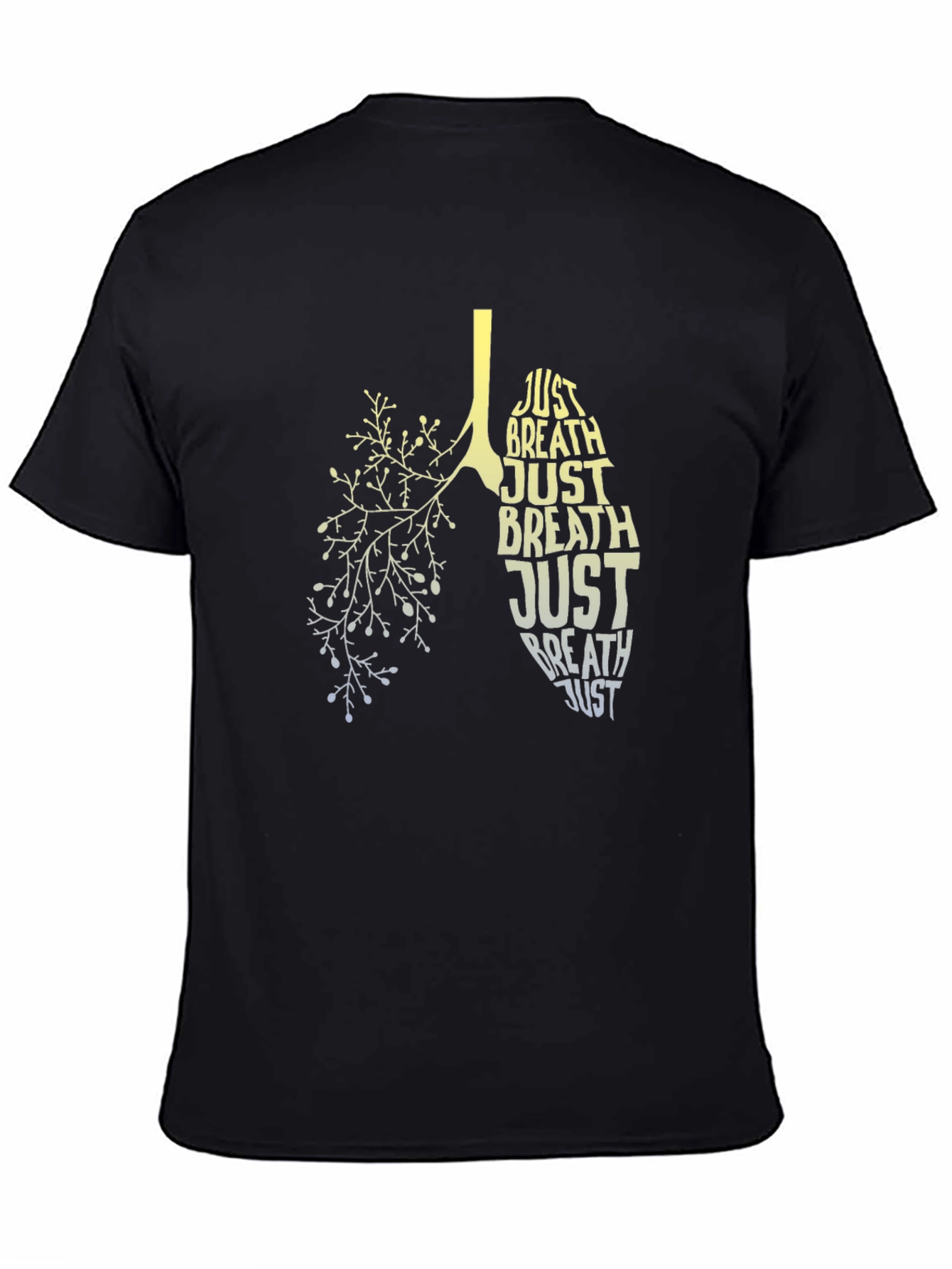 Just Breathe Lungs Graphic Tee - Black