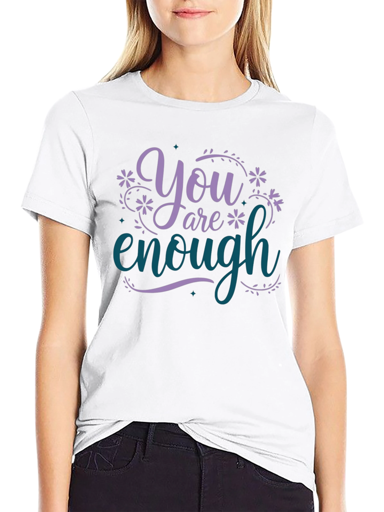 You Are Enough Graphic Tee - Motivational Black T-Shirt