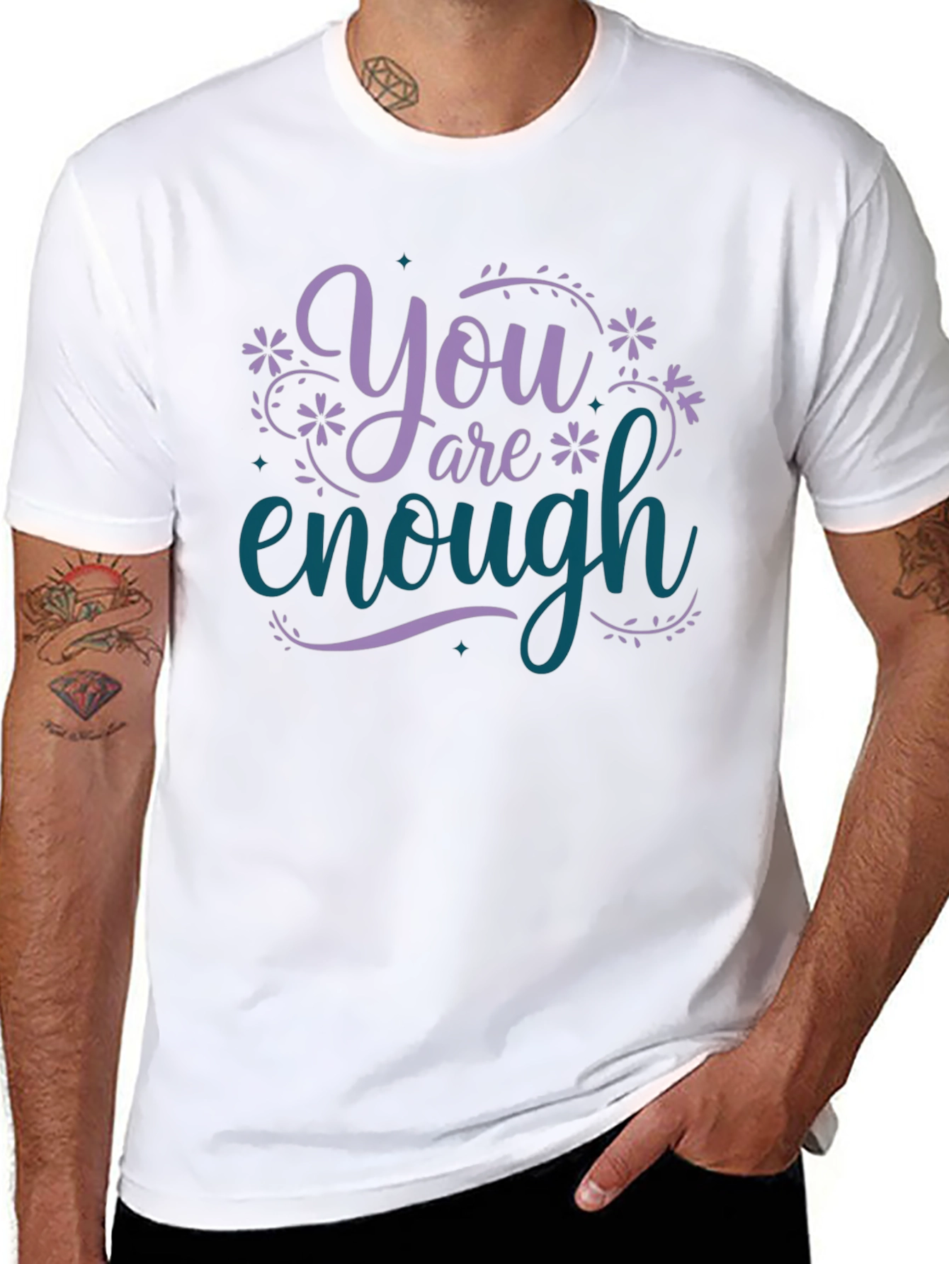 You Are Enough Graphic Tee - Motivational Black T-Shirt