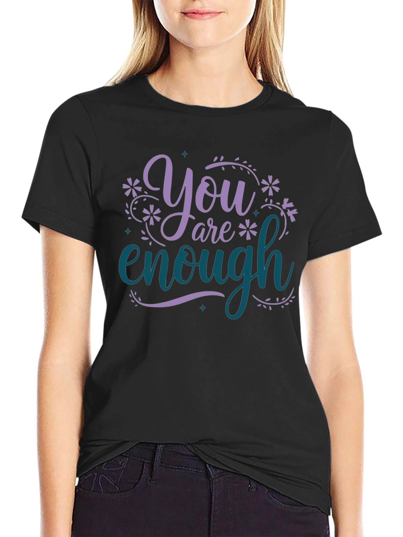 You Are Enough Graphic Tee - Motivational Black T-Shirt