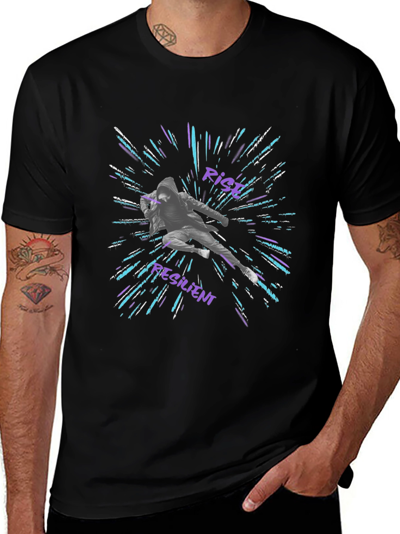 Rich Resilient Graphic Black T-Shirt