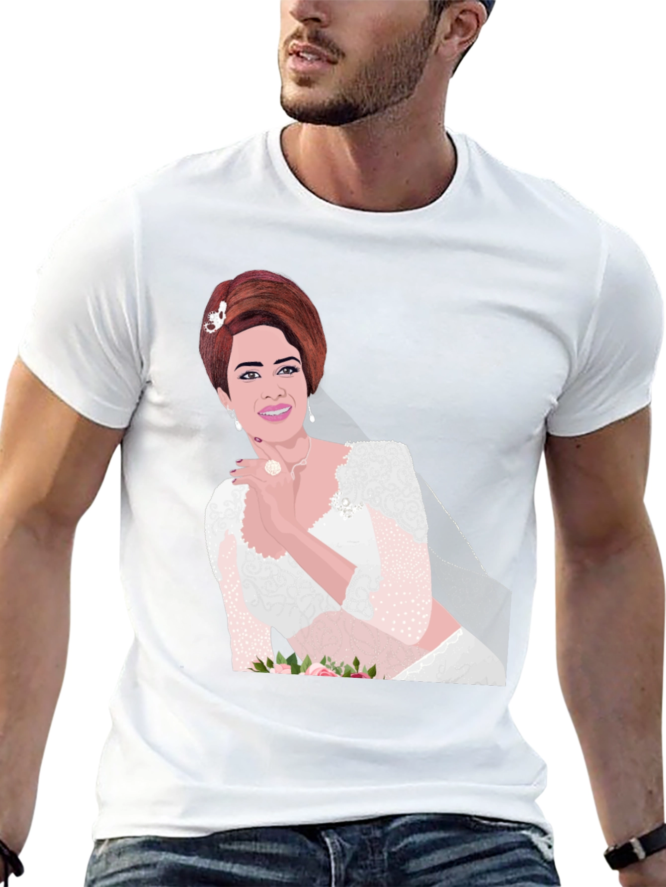 Bride Graphic Tee - Stylish Black Cotton Blend
